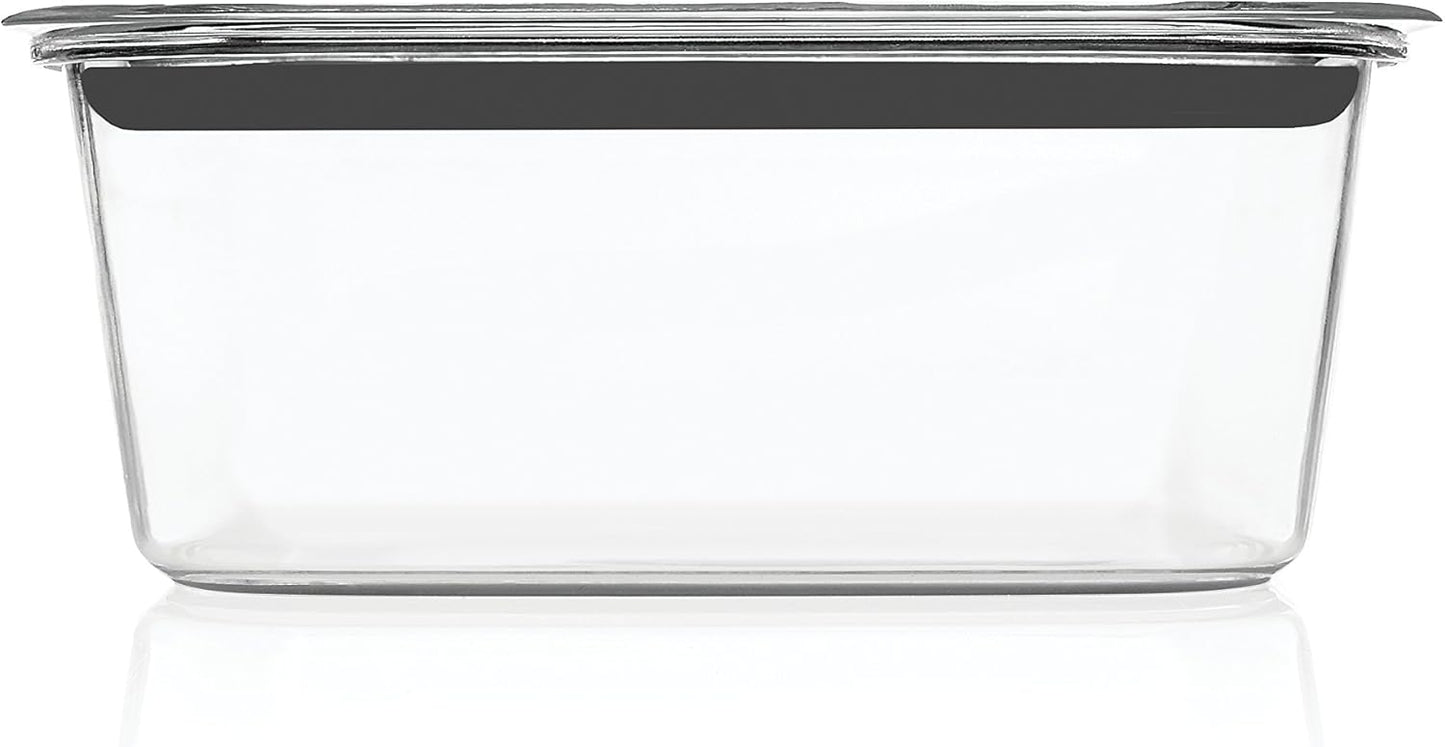 Rubbermaid Brilliance Food Storage Container, Large, 9.6 Cup, Clear 2024351 (Pack of 2)