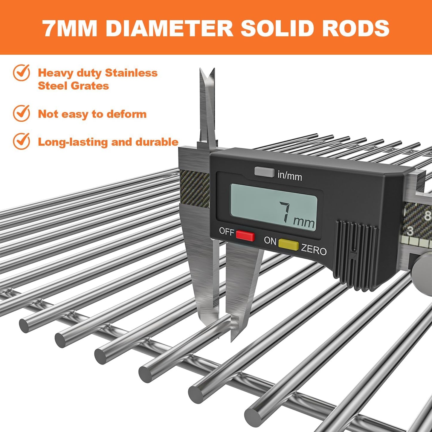 KEESHA 304 Food Grade Stainless Steel Grates Insert for Weber Crafted Genesis II 400 Series Grill Grates for Weber Genesis ll E-410/S-410, LX E-410/LX E-440, E435/S 435, SE-410, LX 440/LX S-440