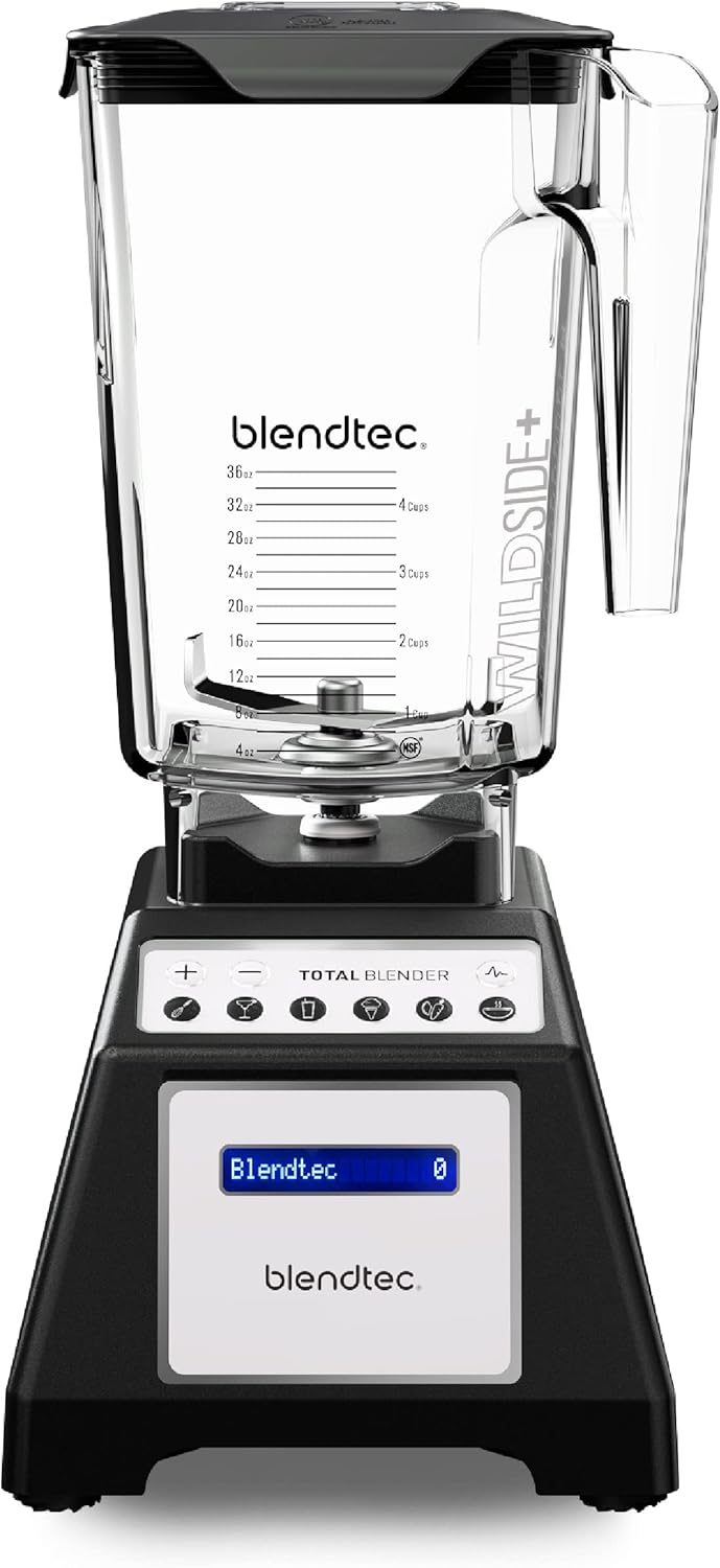 Blendtec Total Classic Original Blender - WildSide+ Jar (90 oz) - Professional-Grade Power - 6 Pre-programmed Cycles - 10-speeds - Black