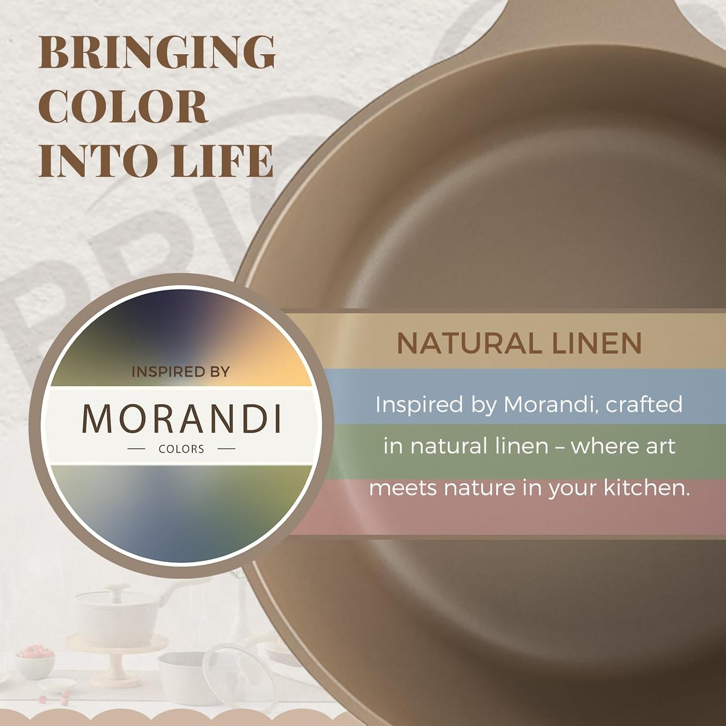 PRICUSIS Nonstick Saucepan with Lid, 2 Quart Sauce Pan, Healthy Sauce Pot with Pour Spouts for Multipurpose Use, PTFE, PFOA Free, Induction Compatible, Apricot