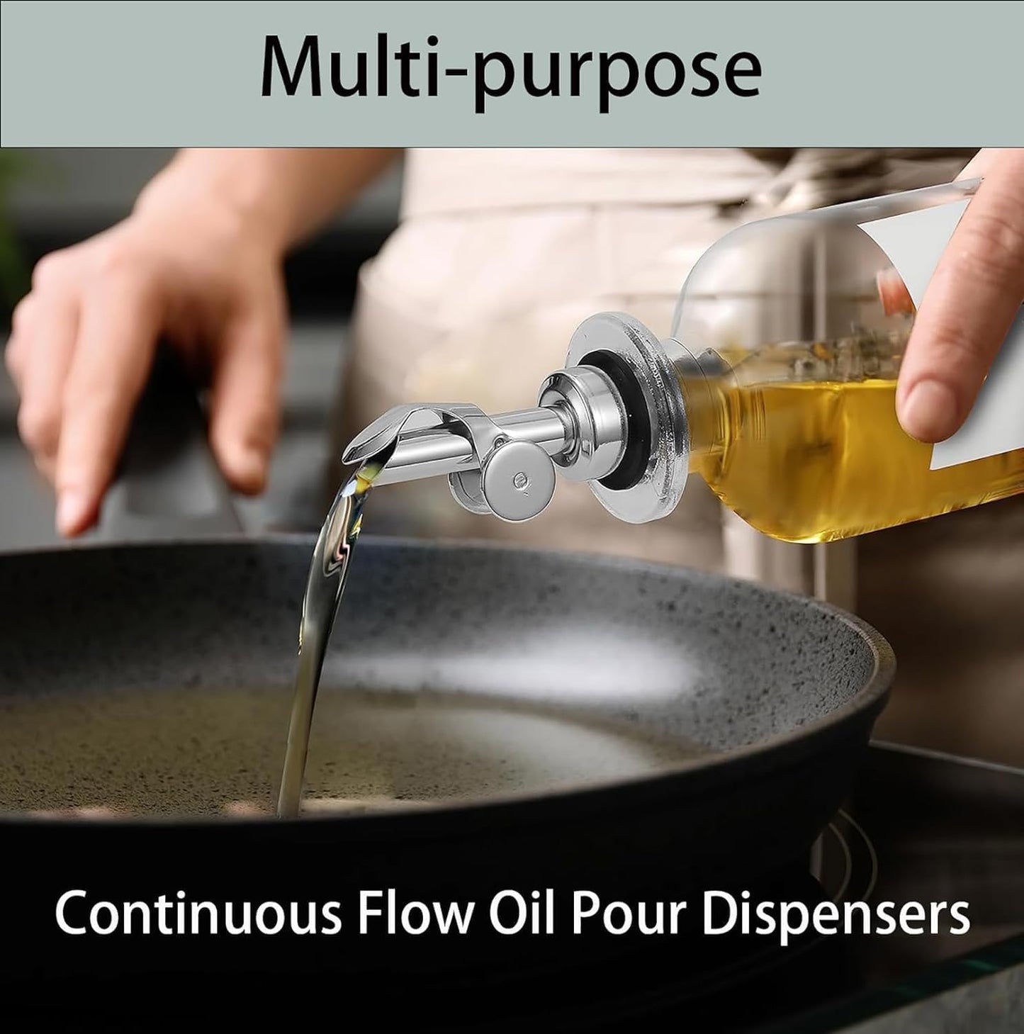 Pafusen 2 Pack Liquor Pour Spout, Auto Flip Olive Oil Dispenser Spout, Pour Spout for Liquor Bottles, Olive Oil Spout, Bottle Pourers for Alcohol Wine Syrup Home Bar Accessories Silver