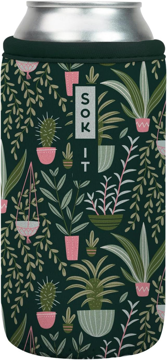 Sok It CanSok Sleeve for Beer & Soda Insulated Neoprene Cover (Green Living, 16oz Can Sleeve)