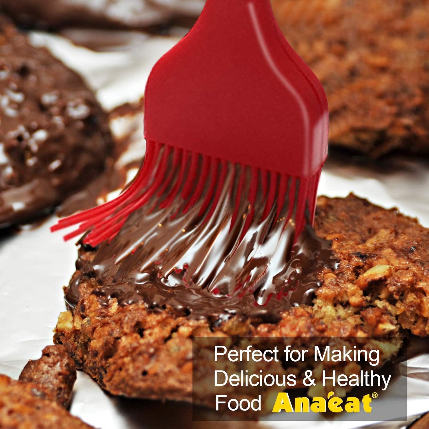 Anaeat High Heat Resistant Silicone Basting Pastry Brush Set of 5- Hygienic One-Pieces Design Spread Oil Butter for BBQ Grill Barbecue Baking Kitchen Cooking - BPA Free & Dishwasher Safe (10"+8.2")