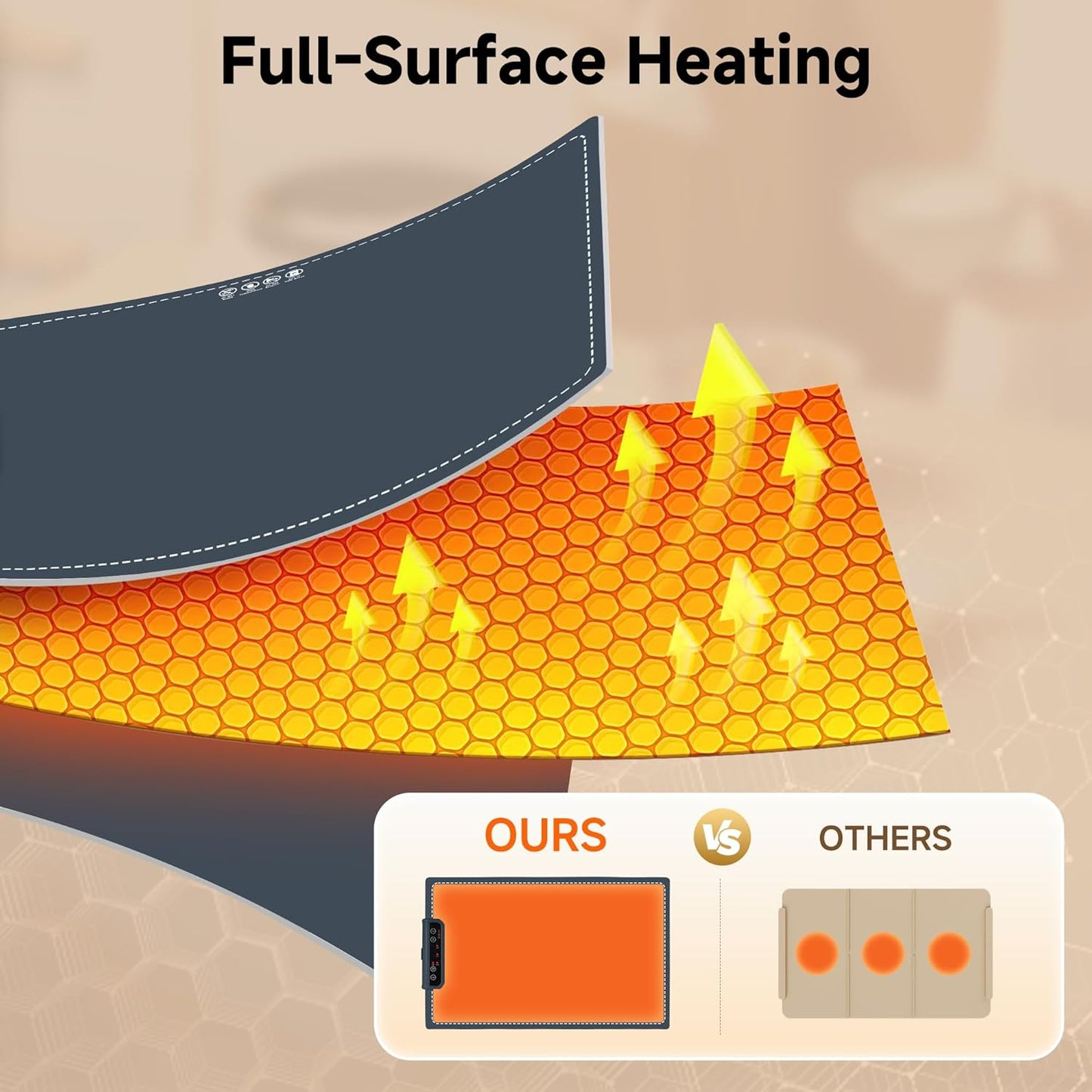 Food Warming Mat- Foldable Warming Mat for Food with Adjustable Temperature Control Time Moders Locking Function Electric Warming Tray for Parties,Home,Travel,Buffet Dark Blue