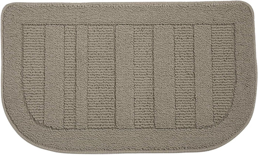 BEQHAUSE 30x18 Inch Kitchen Rug Mat Durable Kitchen Rugs Non-Slip Washable Absorbent Kitchen Mats for Floor Dirt-Resistant Semicircular Kitchen Mat (Taupe)
