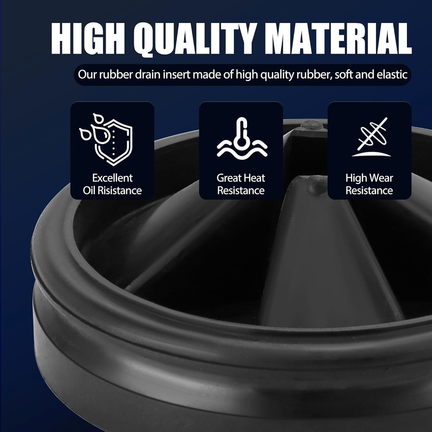 Garbage Disposal Splash Guards 3 3/8" Sink Baffle QCB-AM Replacement for InSinkErator Evolution Series, Upgraded Removable Quiet Collar Drain Plugs, Garbage Disposer Accessories, Black