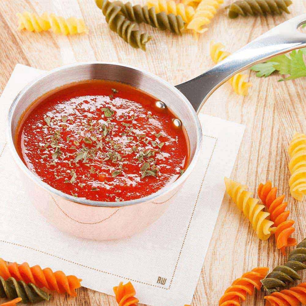 Restaurantware 7 Inch x 3.4 Inch Small Saucepan 1 Round Small Pot For Cooking - With Handle Stain Resistant Copper Stainless Steel Kitchen Saucepan Dishwasher Safe For Sauces Creams Or Dips