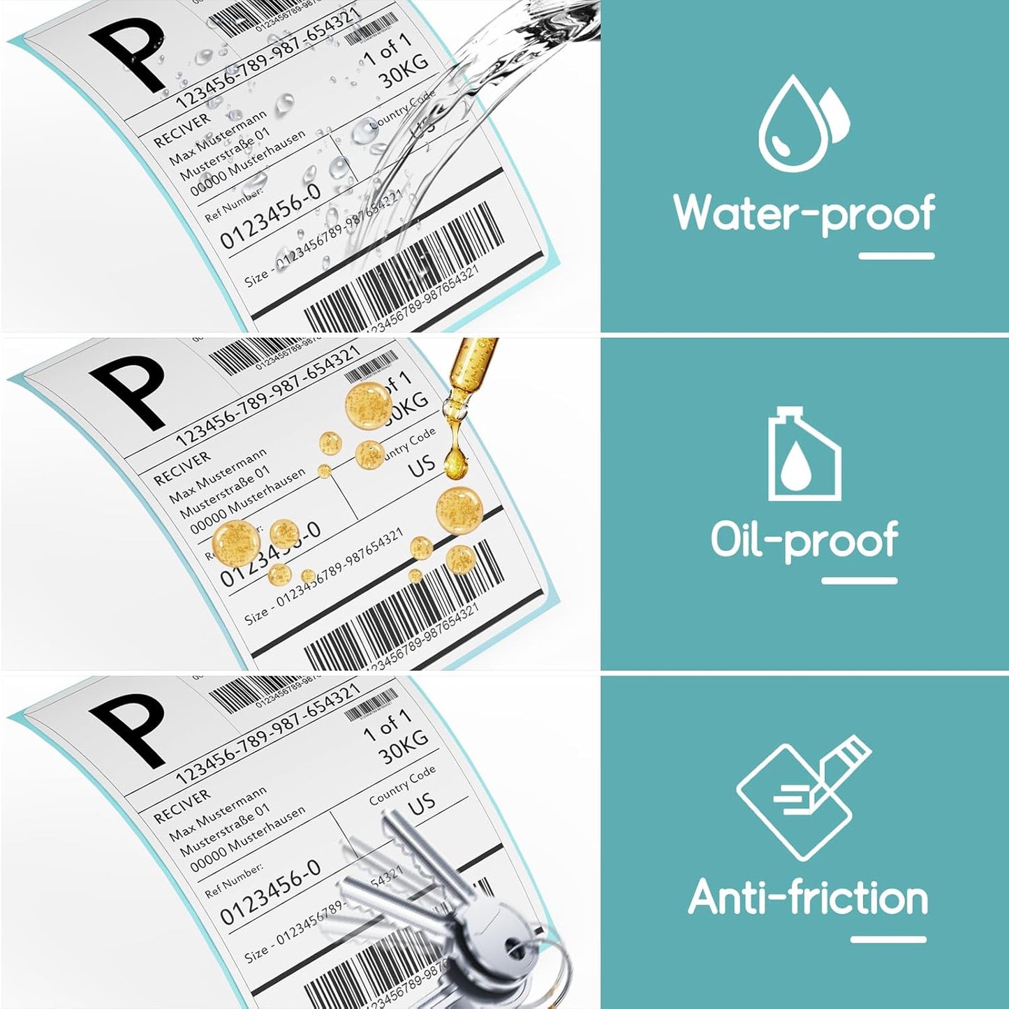 4”×6" Thermal Labels, FungLam 4”×6” Thermal Shipping Labels, Address Mailing Labels, Compatible with Rollo, Munbyn, Zebra,iDPRT Thermal Printers, 250 Labels/Roll