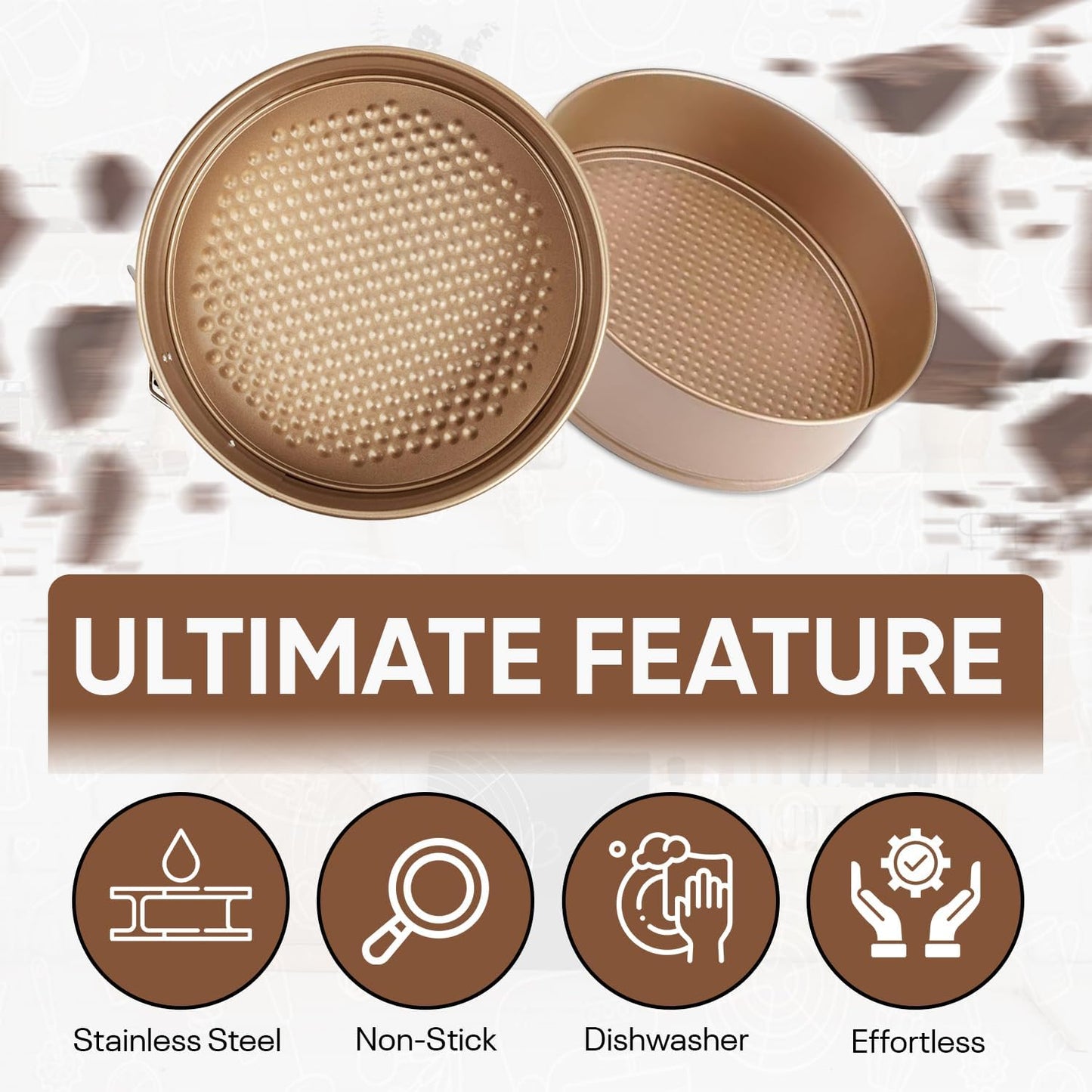 Good Dee's Circle Springform Cake Pan 9” - Non Stick Ceramic Coating - Free From Forever Chemicals - Perfect for Birthday Cakes, Tartes, & More - Cream