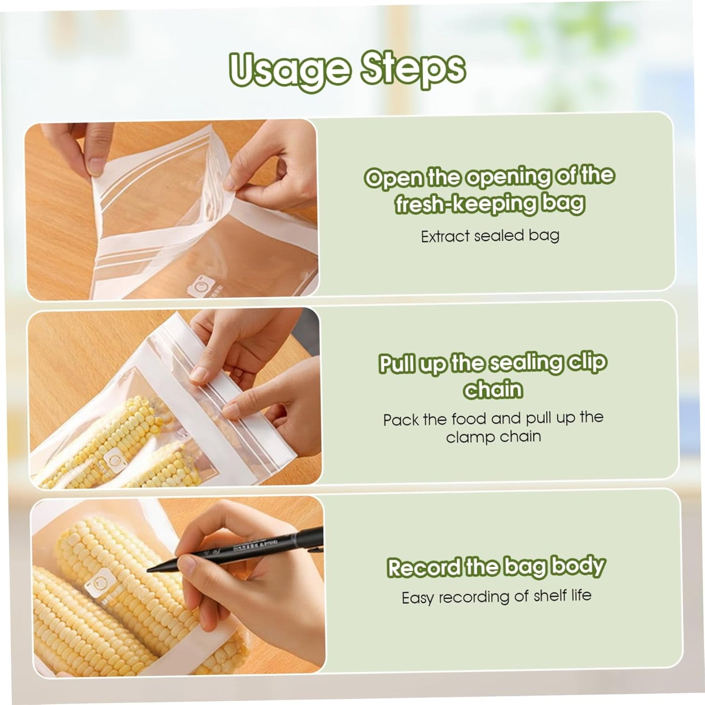 Reusable Freezer Bags 25PCS, Gallon Food Storage Bags with Stand & Label Leakproof Reusable Sandwich Bag for Kitchen, Vegetables, Snacks