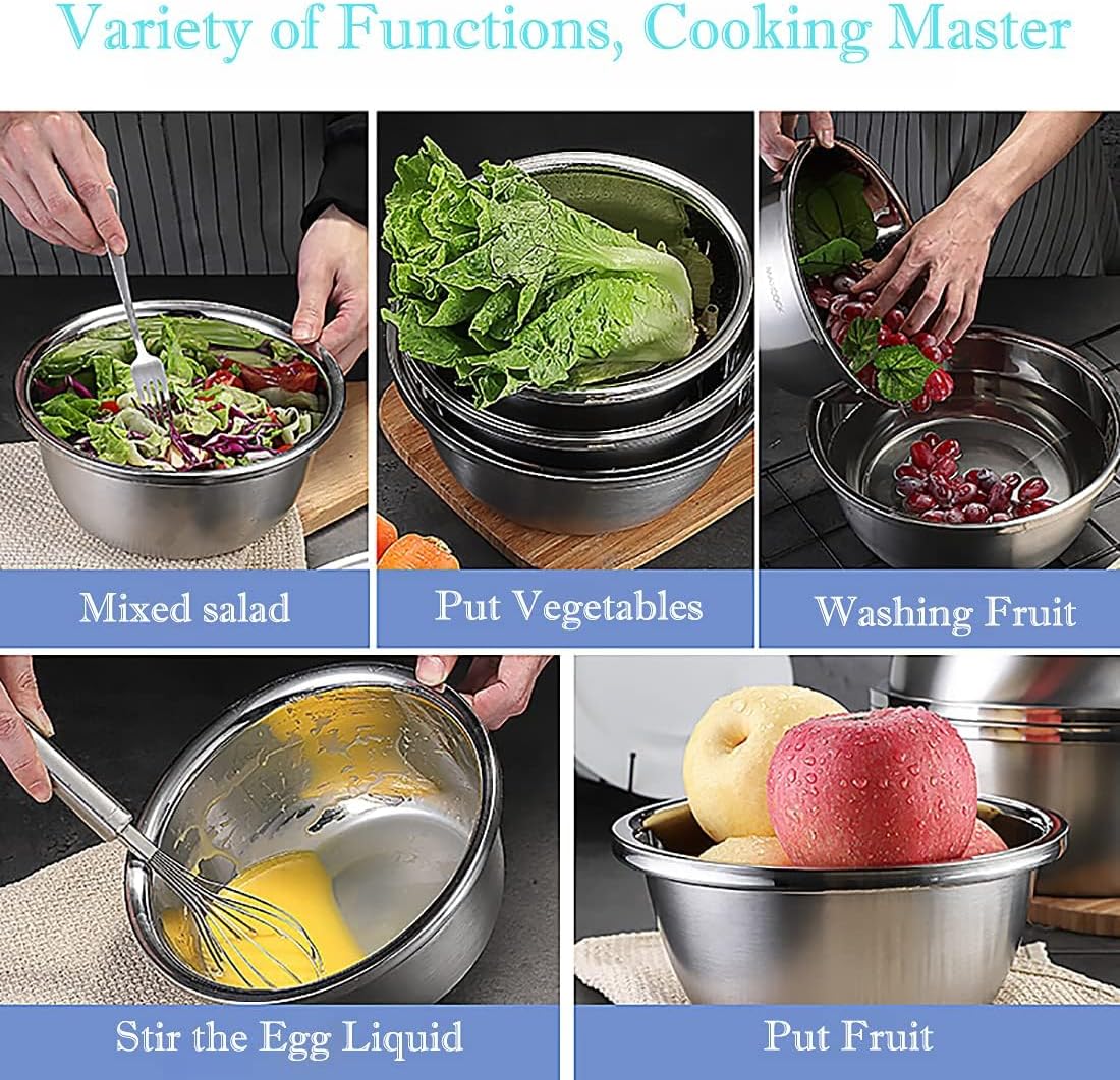 meleg otthon Stainless Steel Mixing Bowl, Stainless Steel Basin, 18.5QT Mixing Bowls,Heavy Duty Deeper Edge Mirror Finish Dishwasher Safe Bowl(15.74'' diameter x 6.02''high)