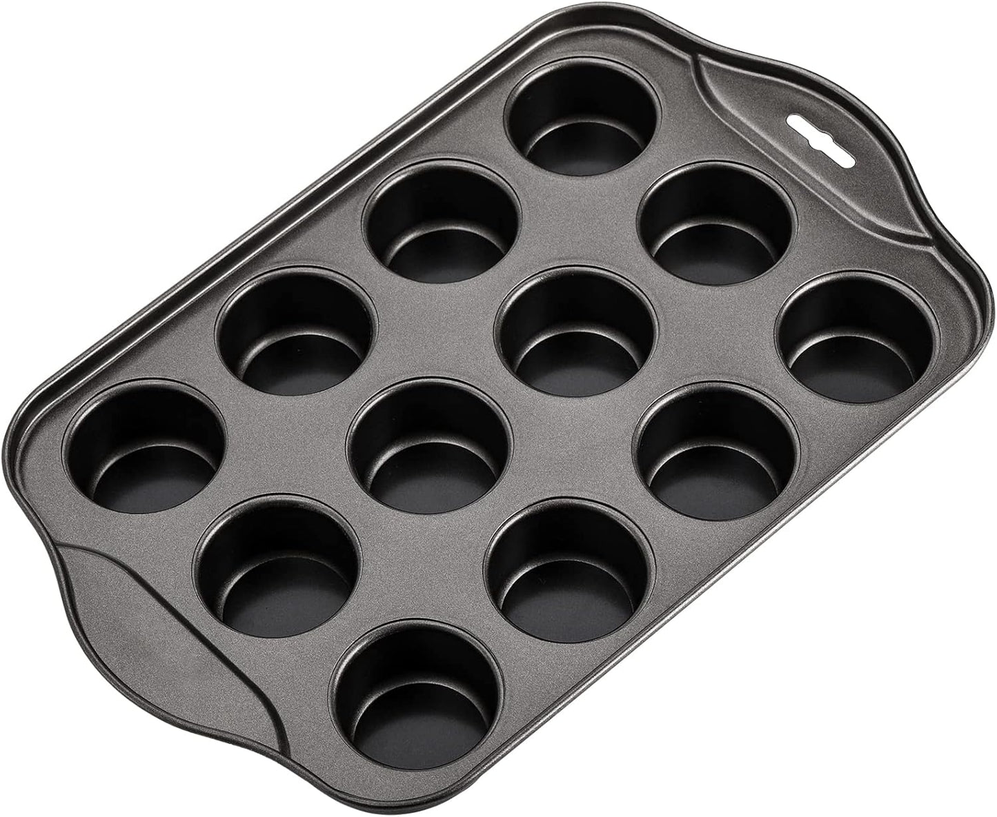 Tosnail 2 Pack 12 Cavity Mini Cheesecake Pan with Removable Bottom