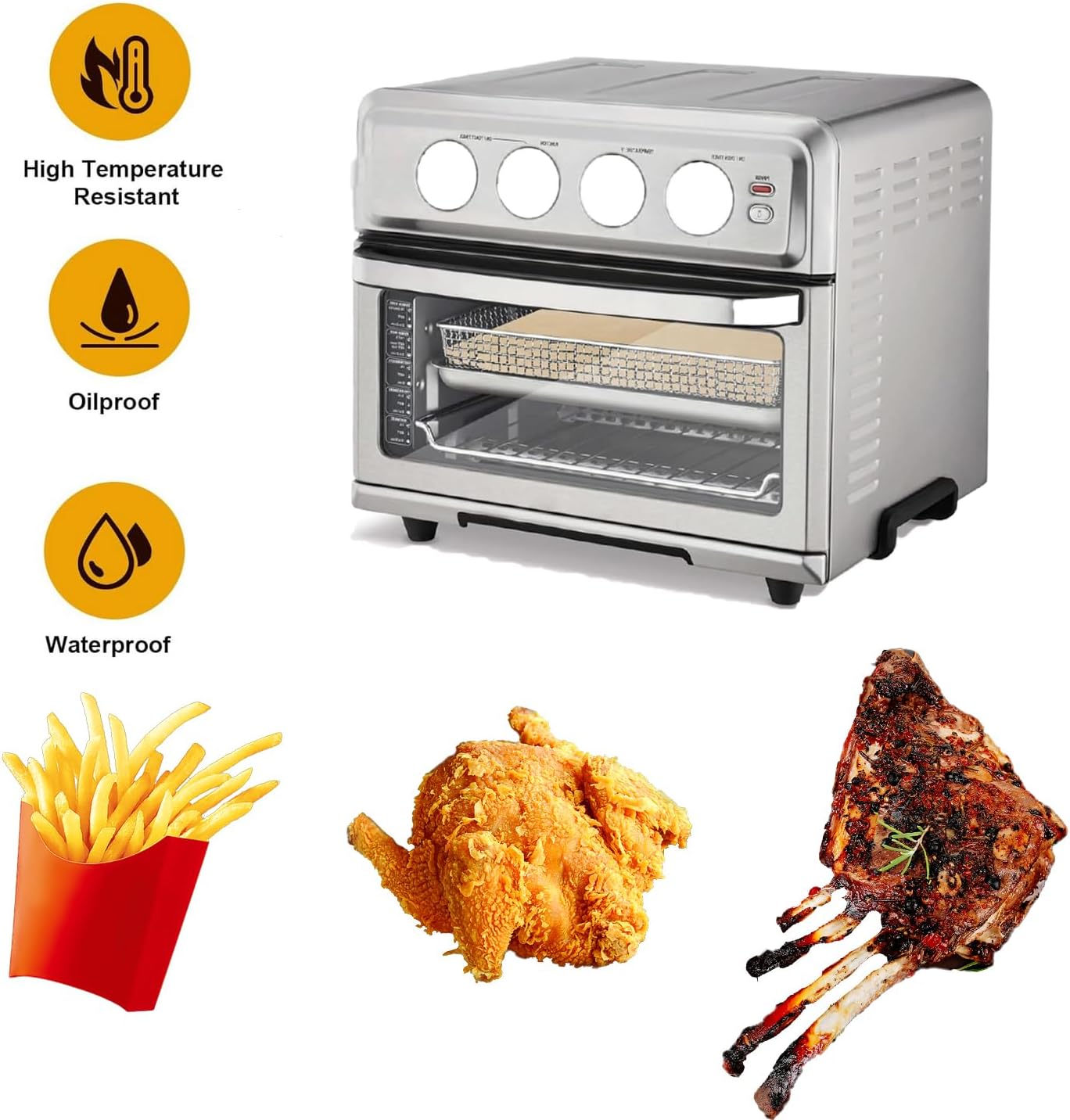 9 x11 Inch Air Fryer Parchment Paper Liners, 100 Sheets Unbleached Pre-Cut Non-Stick Baking Sheets Disposable for Cuisinart Air Fryer Toaster Oven for Ninja Foodi, Breville, Gowise, Black Decker