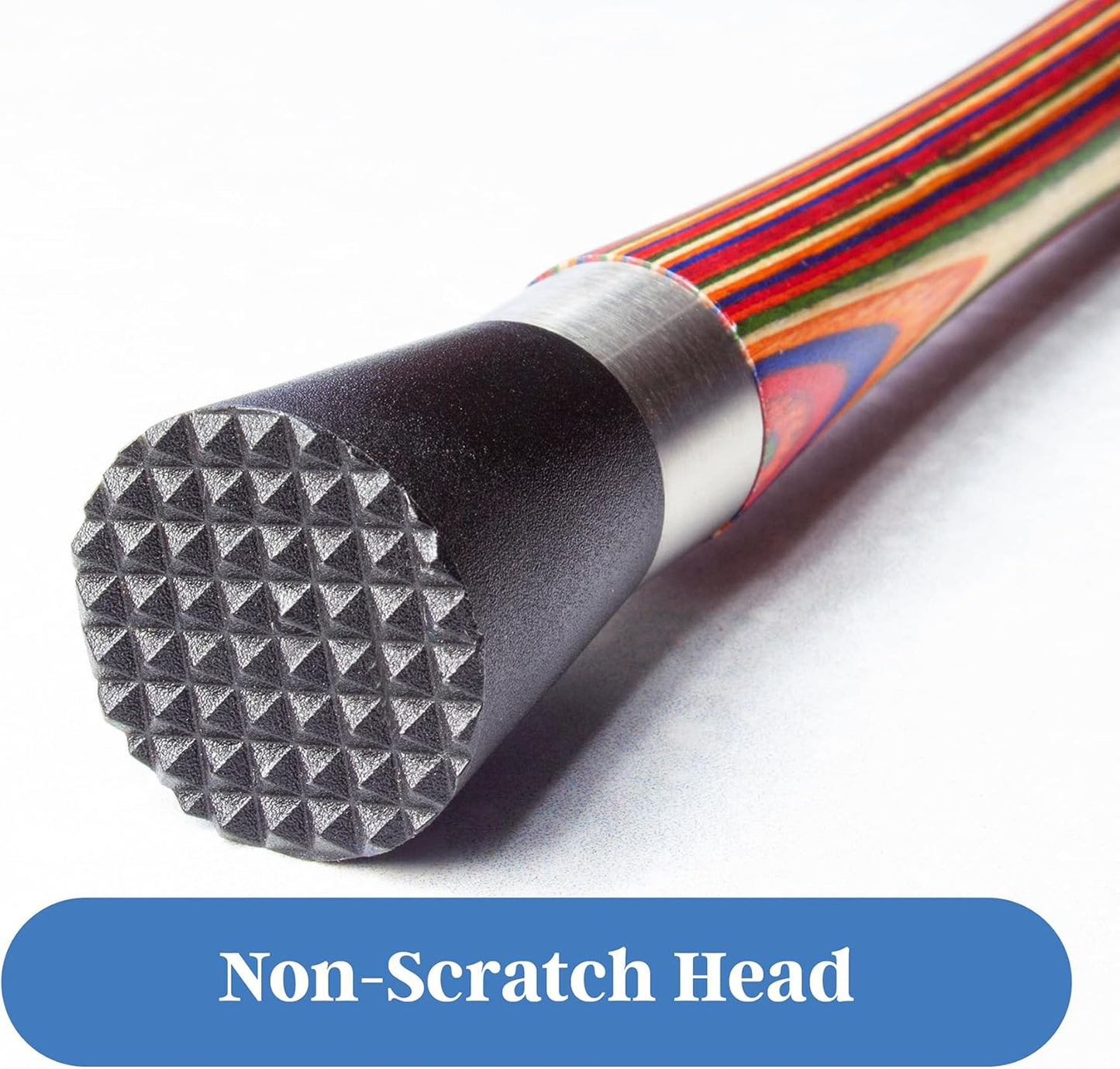 Baltique Marrakesh Collection Wooden Muddler for Cocktails – Colorful Birch Wood Handle with Non-Scratch Head, Perfect for Mojitos, Old Fashioneds & Home Bartending