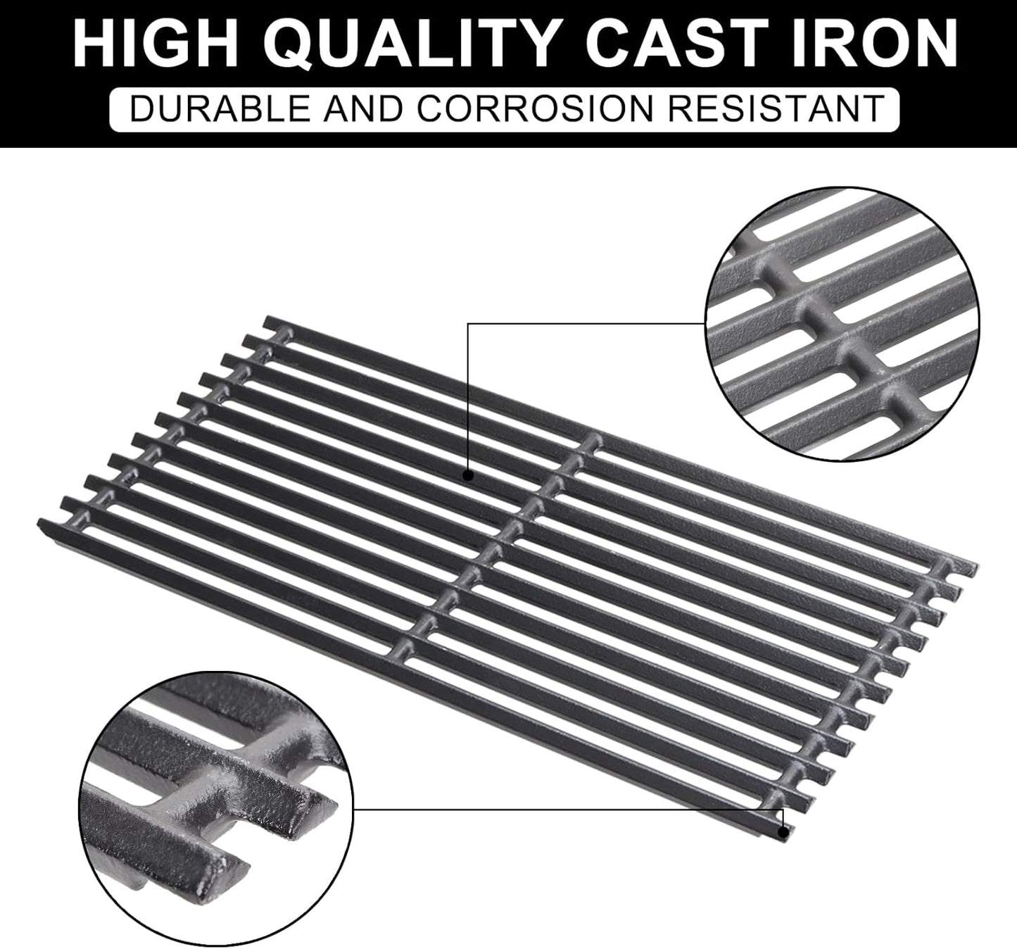 17" Cast Iron Grill Grates for Charbroil Commercial Infrared G466-0025-W1, Grate Replacement Parts for Charbroil 463242515 466242515 466242615 463242516 463243016 466242516 463367016
