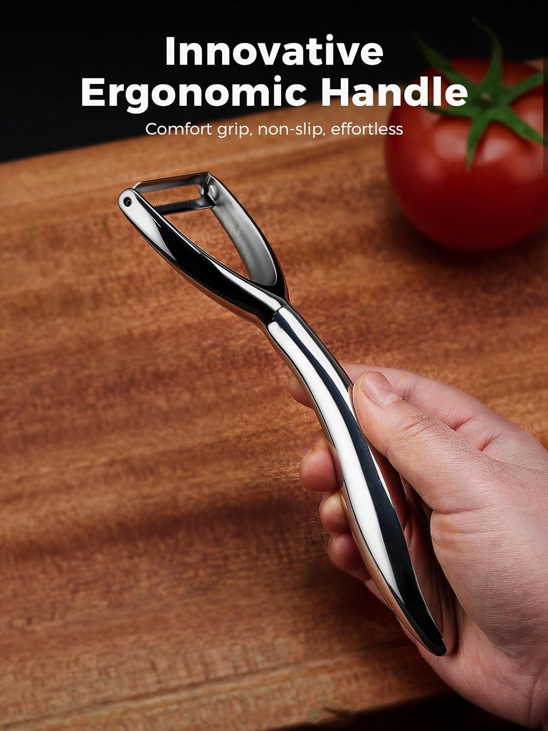 Premium Vegetable Peeler for Kitchen – 304 Stainless Steel, Ultra Sharp Blade, Ergonomic Handle, Dishwasher Safe, 5-Year Warranty