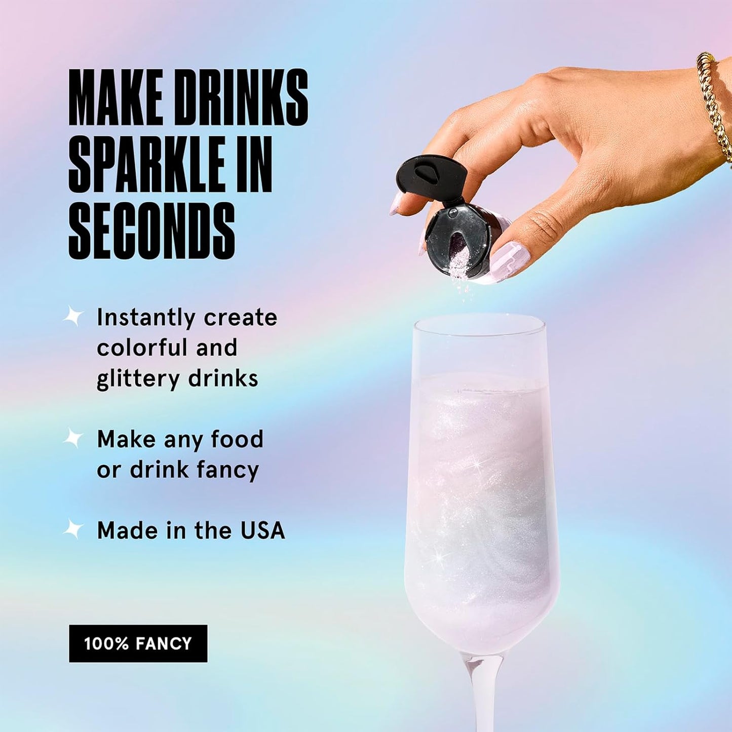 Fancy Sprinkles Moonstone Iridescent Edible Glitter Set, 100% Edible Glitter for Sparkling Food & Drinks, No Taste or Texture, (3 jars Of Moonstone Iridescent, 4gm each)