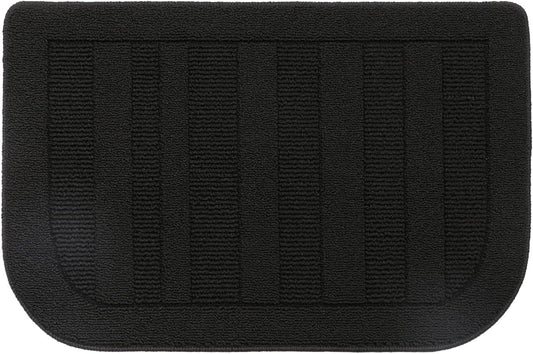 BEQHAUSE 24x36 Inch Kitchen Rug Mat Durable Kitchen Rugs Non-Slip Washable Absorbent Kitchen Mats for Floor Dirt-Resistant Semicircular Kitchen Mat (Black)