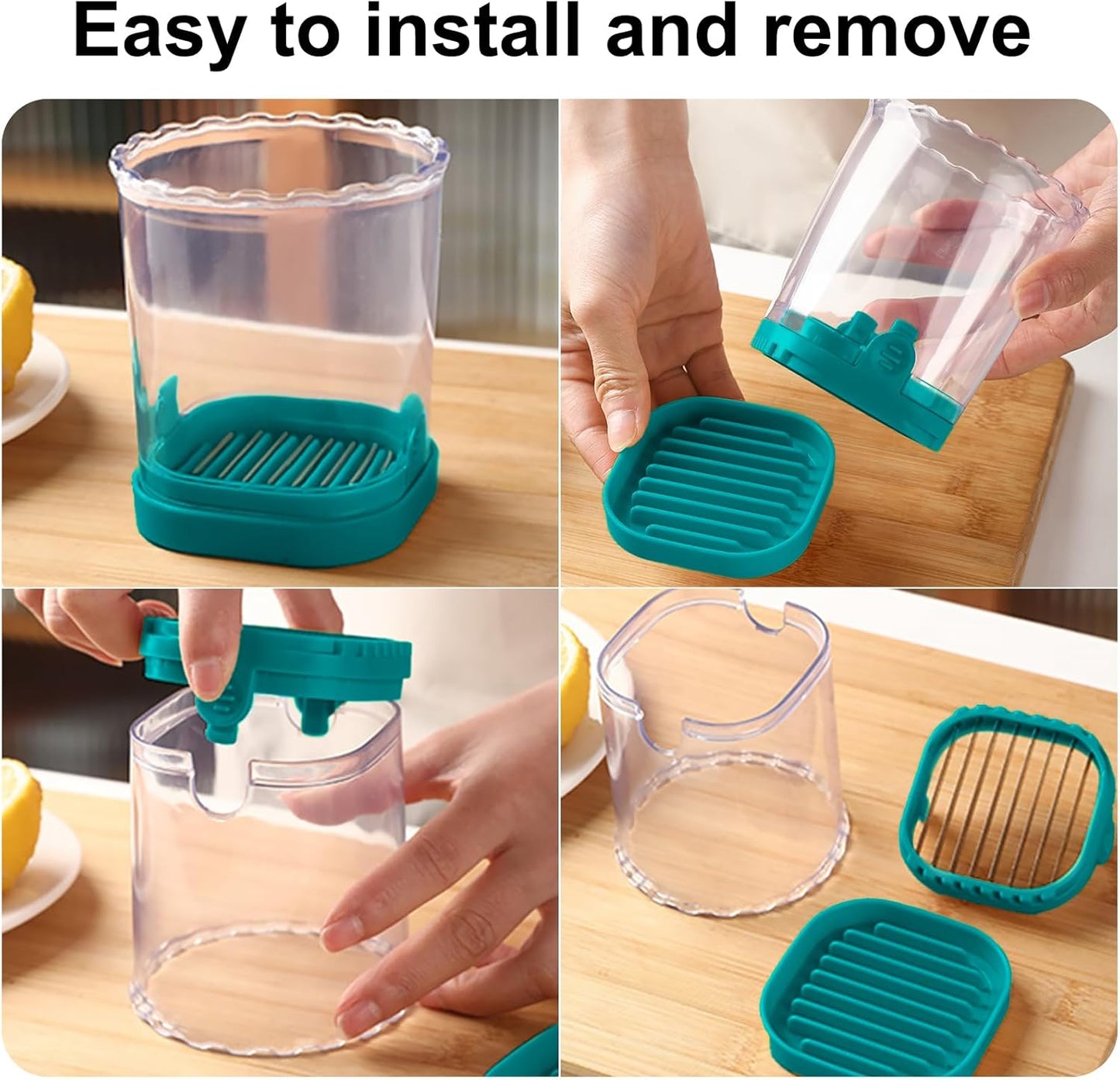 Fruit Slicer Cup: Strawberry Slicer, Strawberries Cutter Cup, Speed Cutter for Banana Grape Egg Kitchen Portable Slicing Tool(Dark Blue)