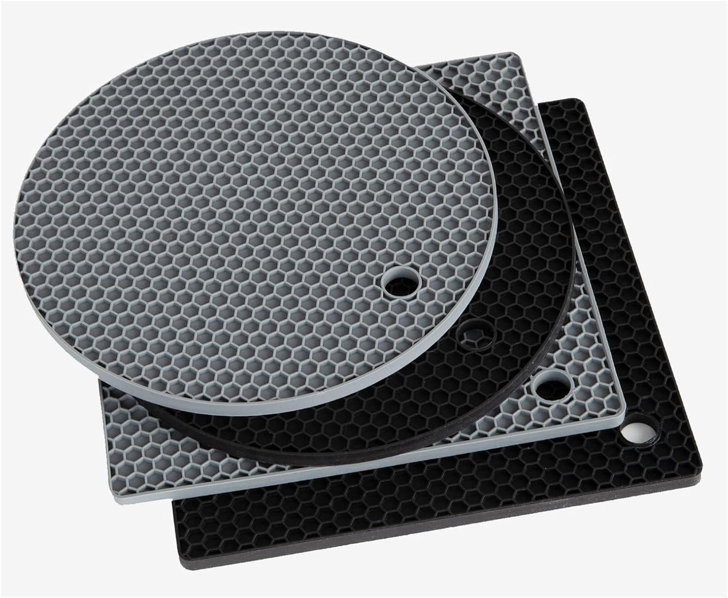 Joyhalo Trivets for Hot Dishes - Hot Pads for Kitchen, Silicone Pot Holders for Hot Pots and Pans, Silicone Mats for Kitchen Countertops, Table, Flexible Easy to Wash and Dry