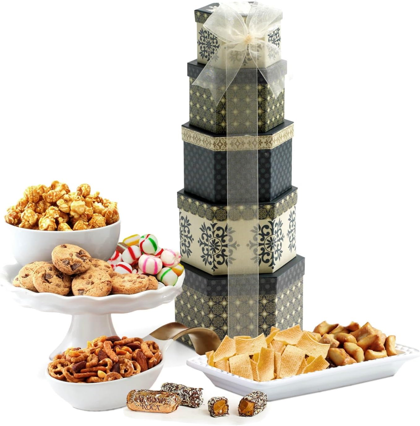 Gourmet Food Gift Basket Tower Snack Gifts for Women, Men, Families, College – Delivery for Holidays, Appreciation, Thank You, Congratulations, Corporate, Get Well Soon Care Package