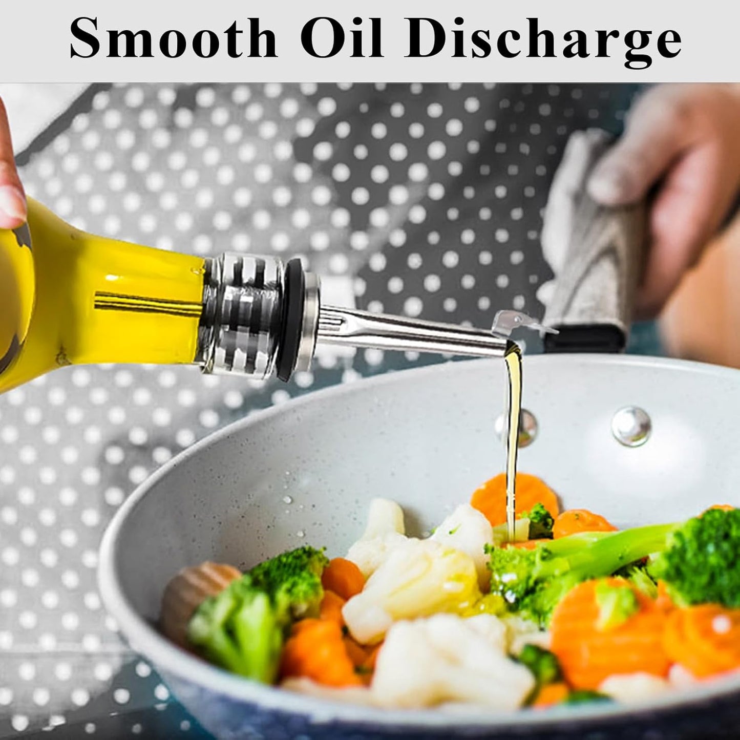 6 Pack Oil Pourers With Flip Top, Olive Oil Dispenser, Liquor Bottle Pourer Spouts, Speed Pour for 3/4" Bottle Mouth