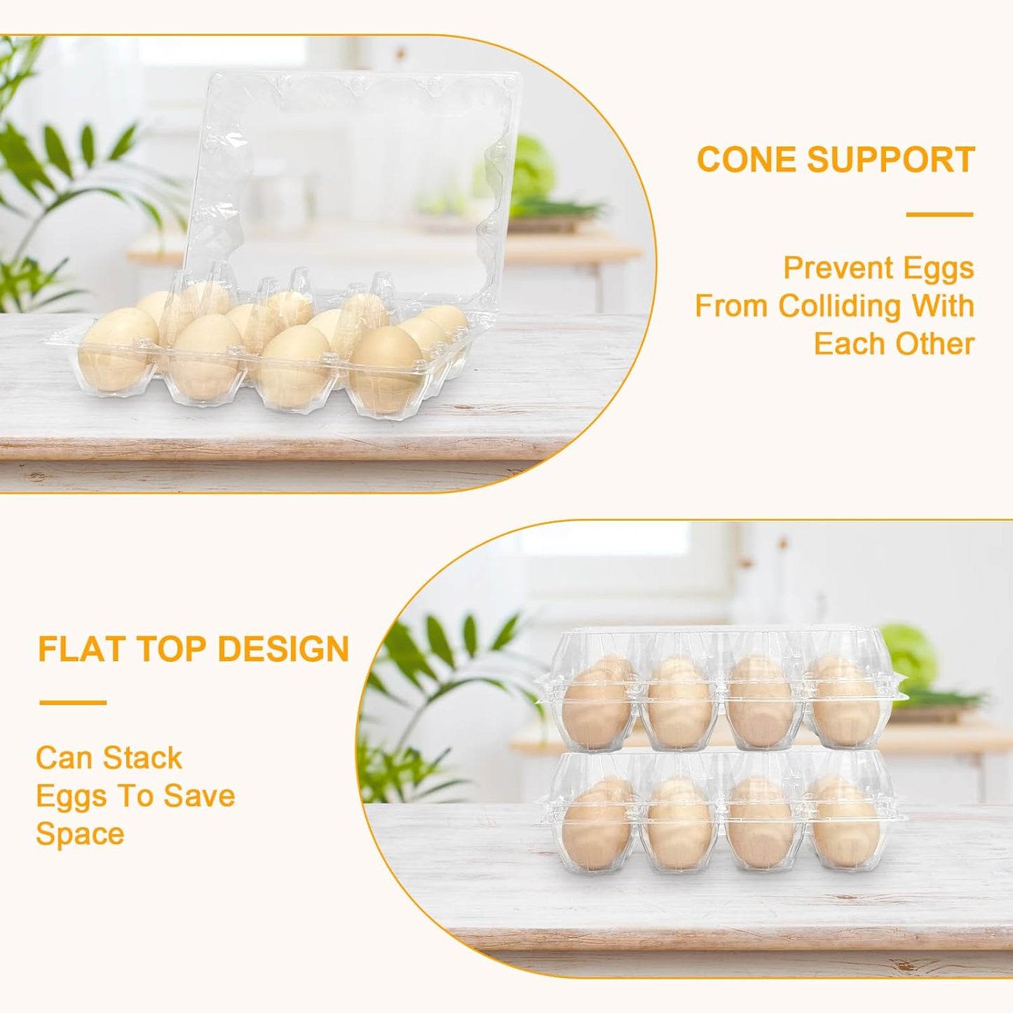 40 Pack Jumbo Egg Cartons 12 Count - Duck Plastic Egg Cartons Cheap Bulk Large 1 Dozen -,Clear Empty Chicken Egg Carton for Fresh Duck Eggs