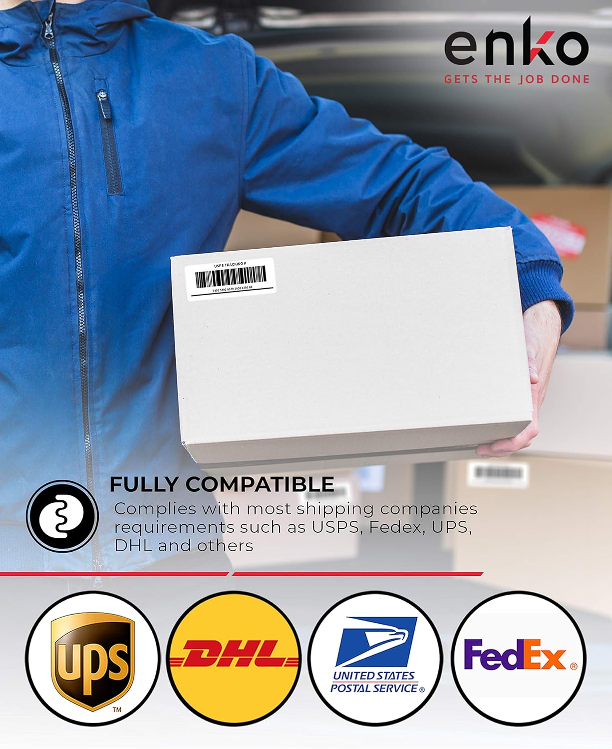 enKo 3-1/2 x 5 inches Label - White Blank - 4 Up Per Sheet Shipping Address Mailing Labels for Laser Inkjet Printer (300 Sheets, 1200 Labels)