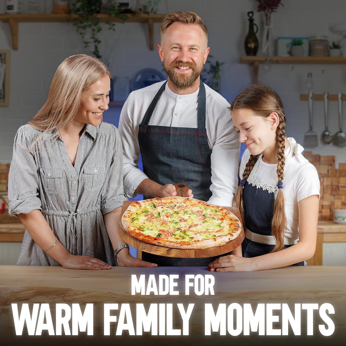 KitchenStar 16-Inch Acacia Wood Pizza Peel – Extra Large Wooden Cutting & Serving Board with Handle – Natural Oil Finish – Ideal Pizza Oven Accessory for Easy Sliding & Prep