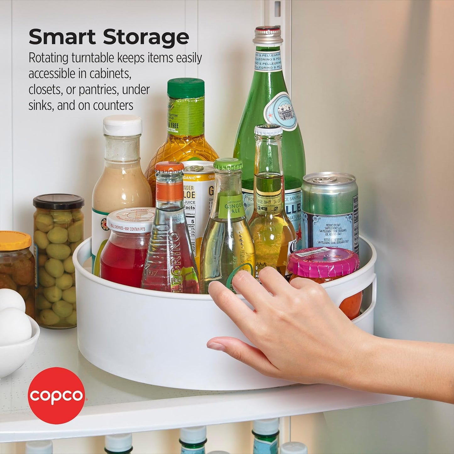 Copco Non-Skid Storage Turntable, 12-Inch, Gray