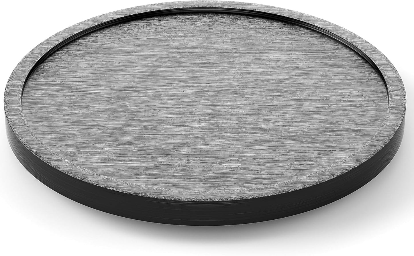 LAMU 9'' Wood Lazy Susan Organizer Turntable for Cabinet, Lazy Susan for Table Top, Pantry, Kitchen, Bathroom, Countertop, Rotating Spice Organizer, Vanity Decor Tray, Pine Wood, Black