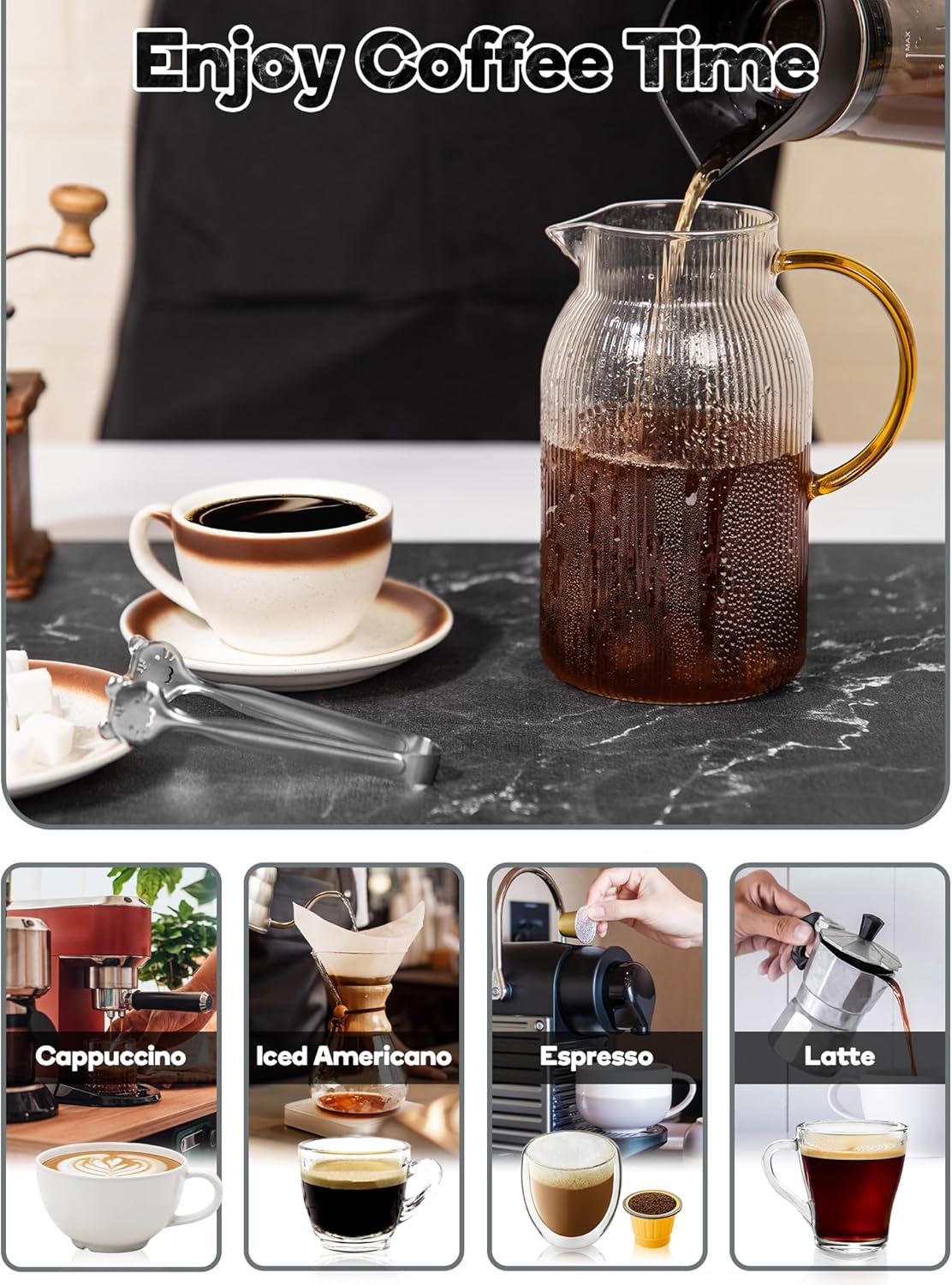 SUEH DESIGN Coffee Mat, Absorbent Dish Drying Mat 19.6 x 11.8 in Quick Dry Coffee Mat Large Drying Mats for Kitchen Counter Coffee Bar, Marble Black