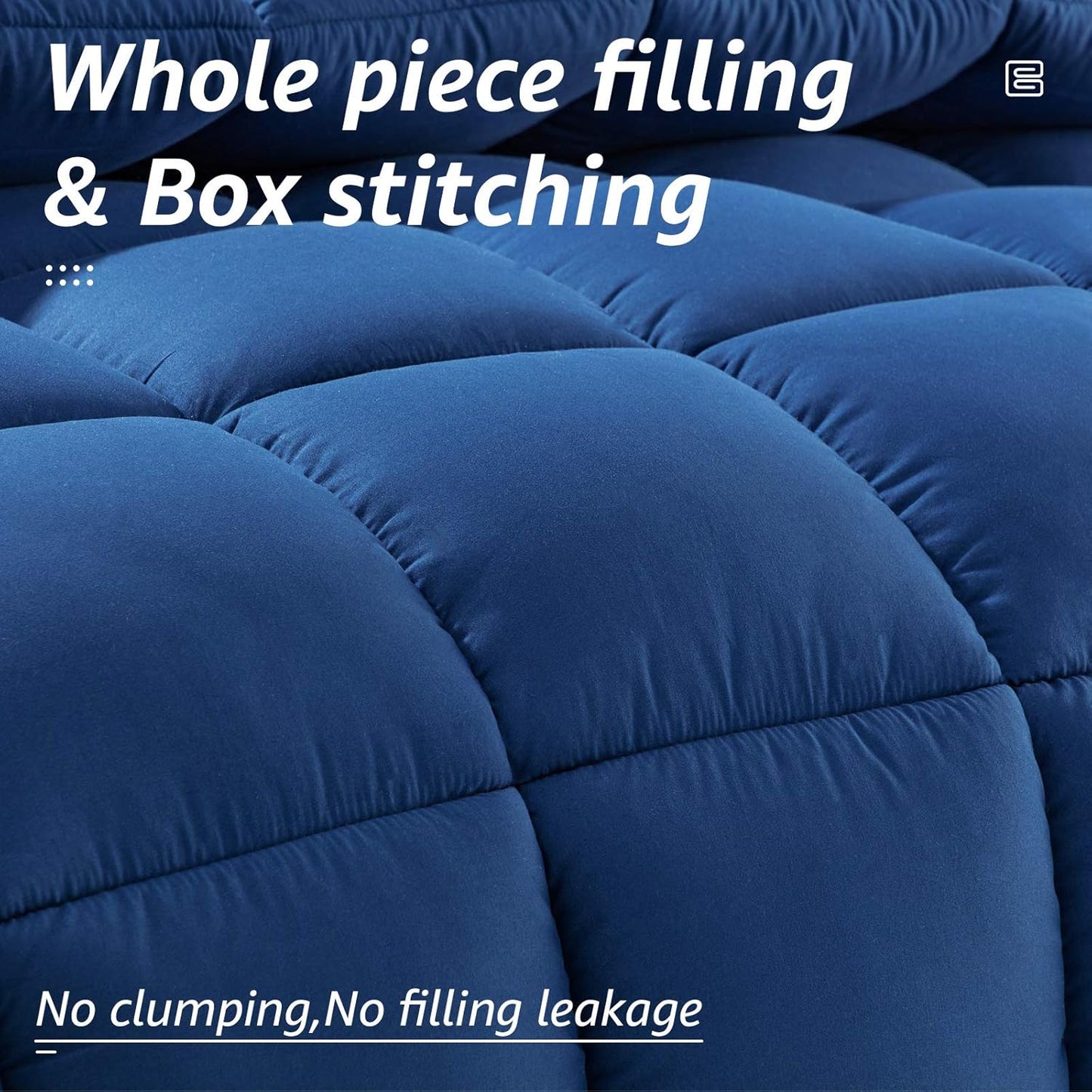 HYLEORY All-Season King Size Bed Comforter - Cooling Down Alternative Quilted Duvet Insert with Corner Tabs - Winter Warm - Machine Washable - Navy Blue