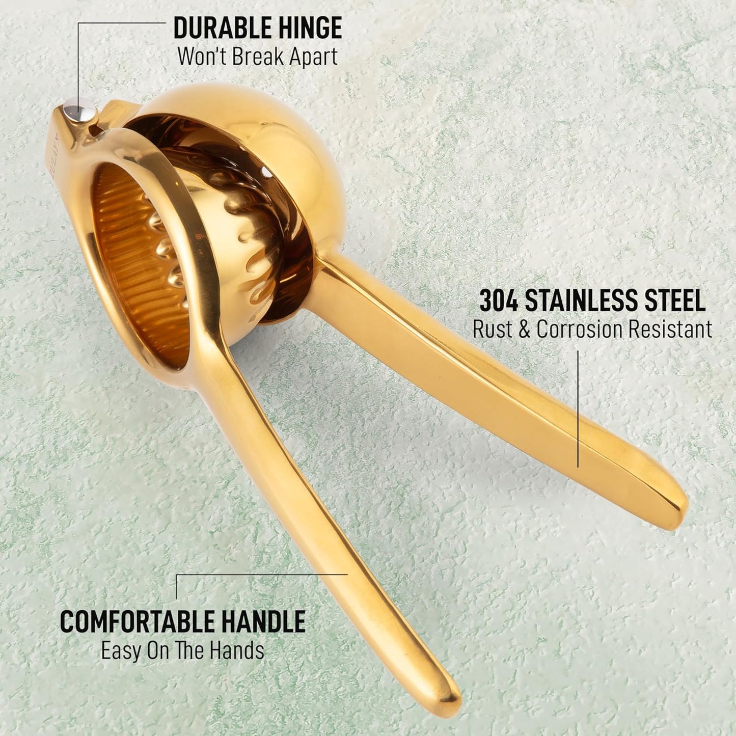 Zulay Extra Large Lemon Squeezer Stainless Steel - Easy Squeeze Heavy Duty Lemon Juicer Hand Press - Ergonomic Citrus Squeezer & Fruit Juicer for Small Oranges, Lemons, & Limes