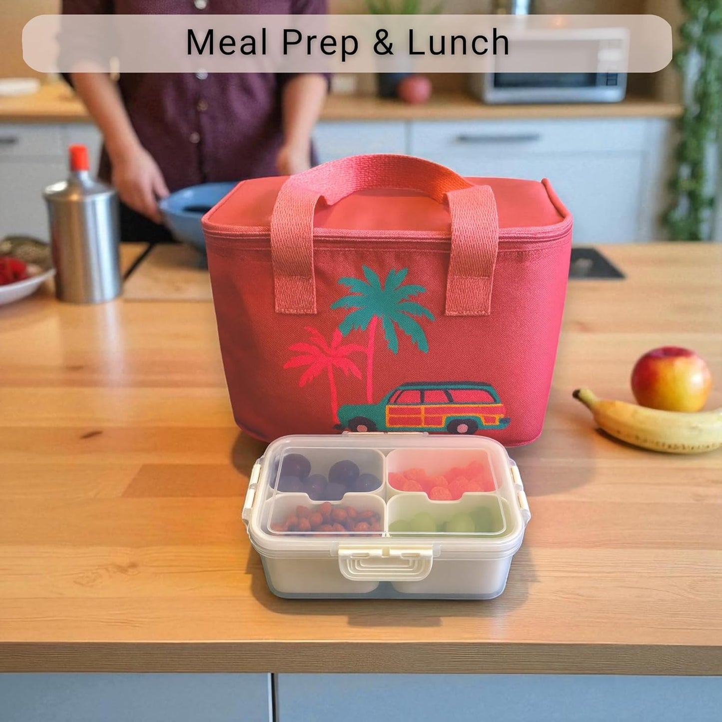 Mini Snackle Box Containers - 2-Pack Reusable Snack Containers - Dishwasher Safe - For Lunch, School, Meal Prep & Travel