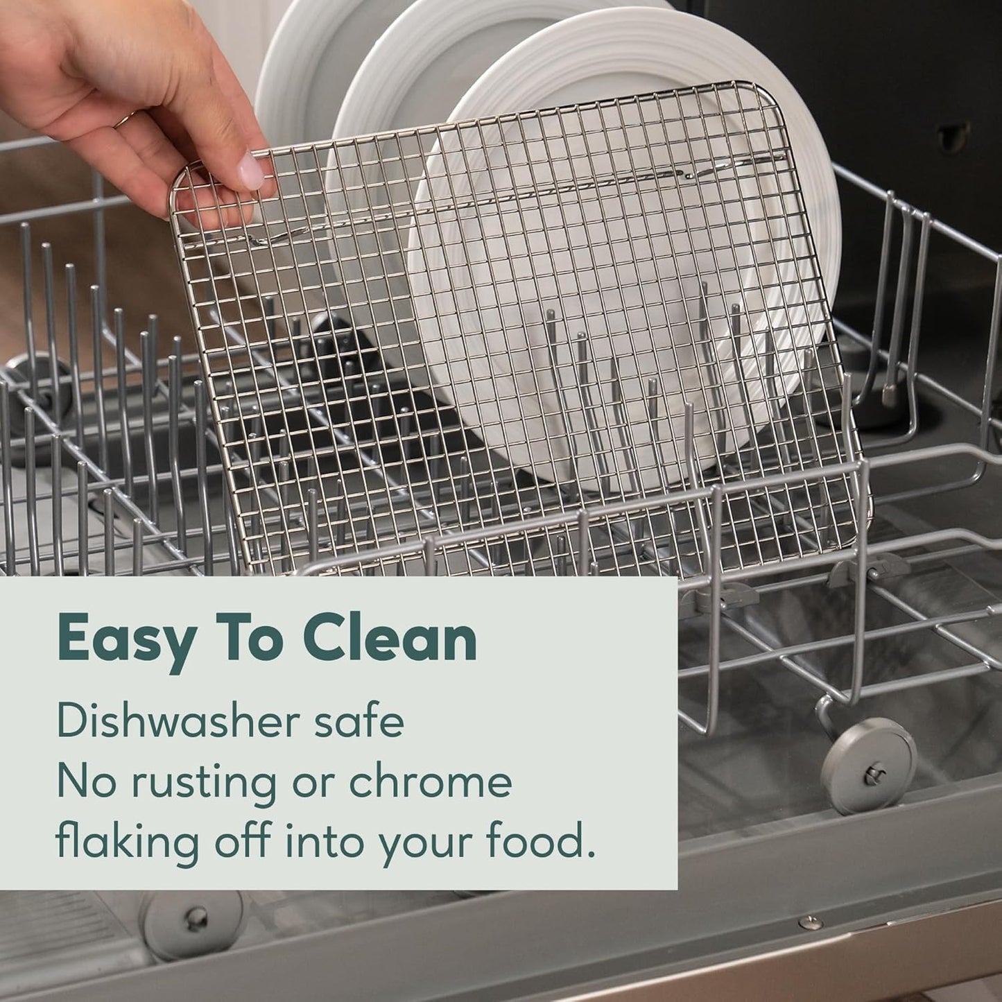 Ultra Cuisine Stainless Steel 8.5 x 12-inch Cooling and Baking Rack - Oven-Safe - Dishwasher-Safe - Heavy Duty - Tight Wire Bake for Oven Cooking - Quarter Sheet Pan - Ideal as Roasting Rack