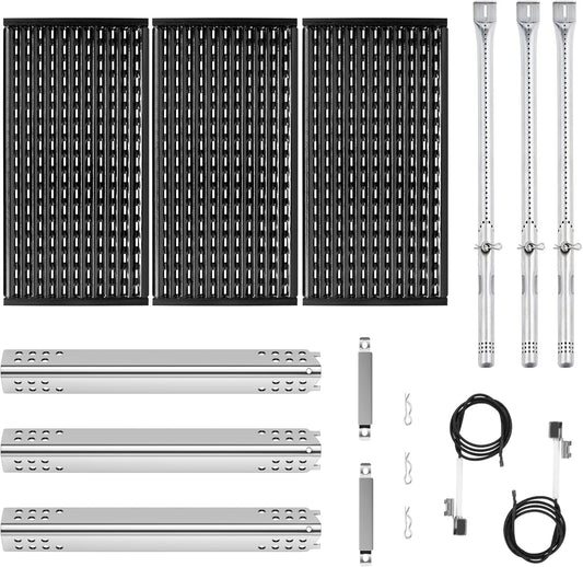 Grill Replacement Parts for Charbroil Performance TRU-Infrared 450 3 Burner 463370719 463371719 463280019,17" Emitter Plates Heat Tent Plates and Grill Burners for Charbroil G466-2500-W1
