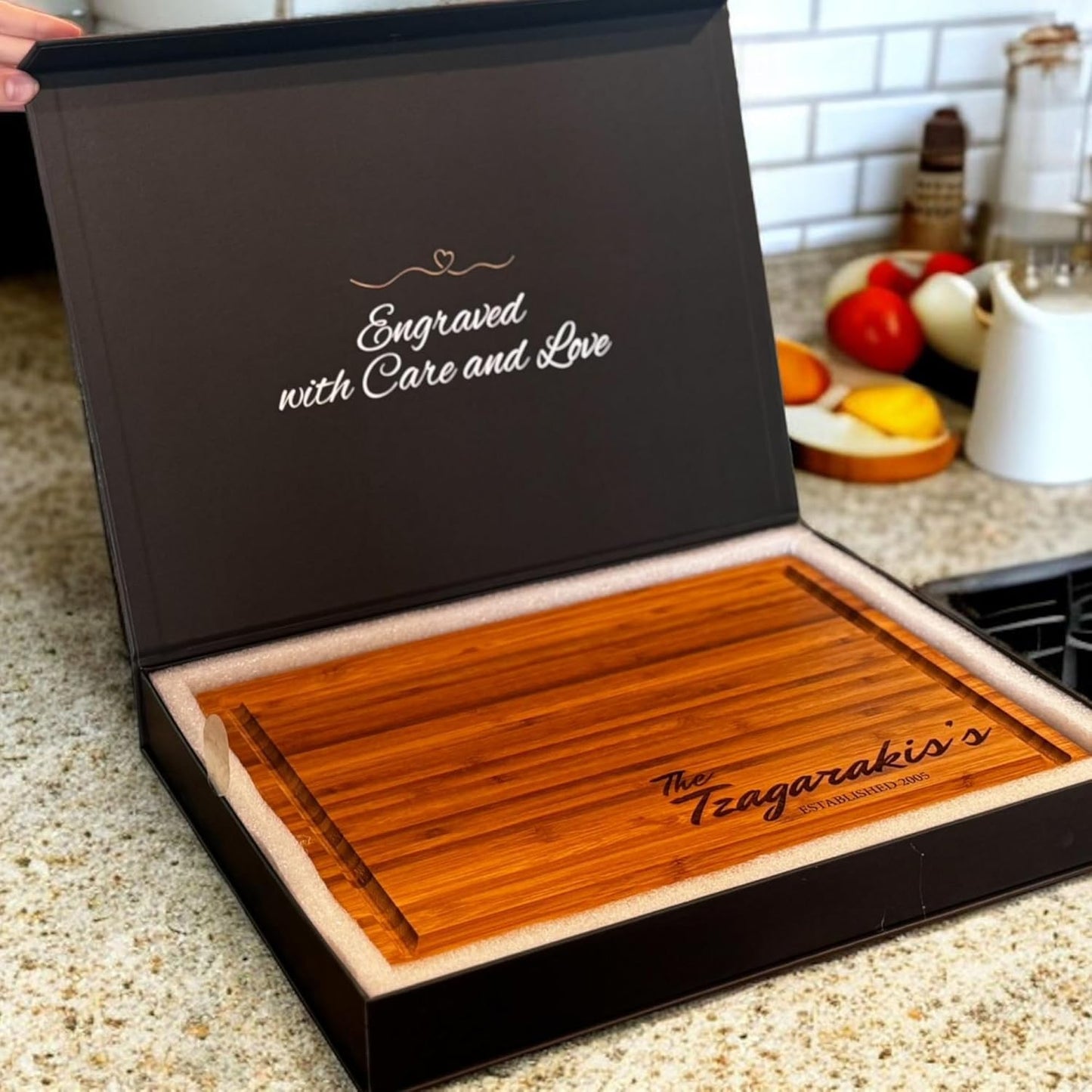 Handmade Personalized Cutting Board - Unique Wedding, New Home, and Bridal Shower Gifts - Christmas Gifts - Engraved Charcuterie Boards - Bamboo Cheese Board