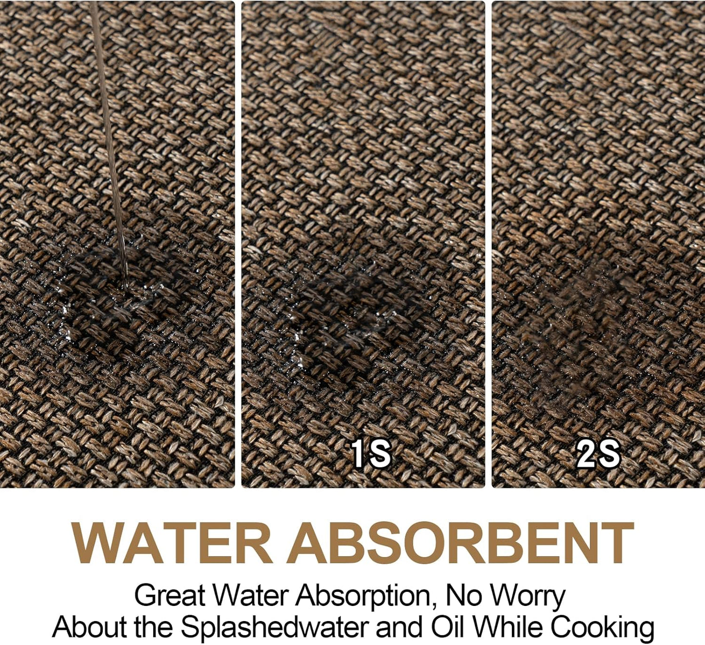 Kitchen Mat 1 PCS, Cushioned Non Slip Rugs for Kitchen Floor, Absorbent Runner Comfort Standing Mats Washable for Kitchen, Office, Home (Brown, 17.3"x60")