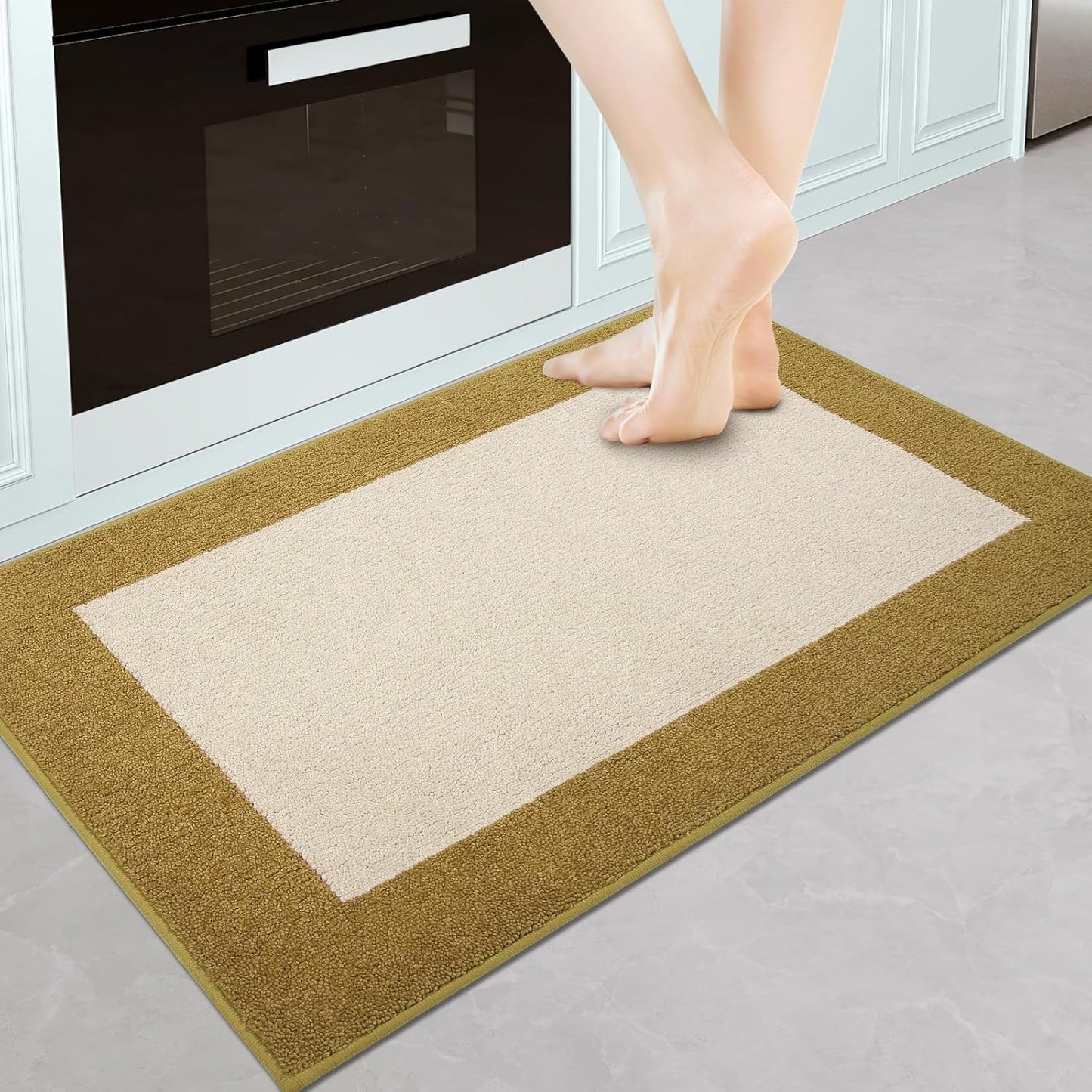 Machine Washable Throw Rug 24" x 36", Non Slip Kitchen Mat for Floor, Absorbent Entryway Rug for Kitchen, Bathroom, Door