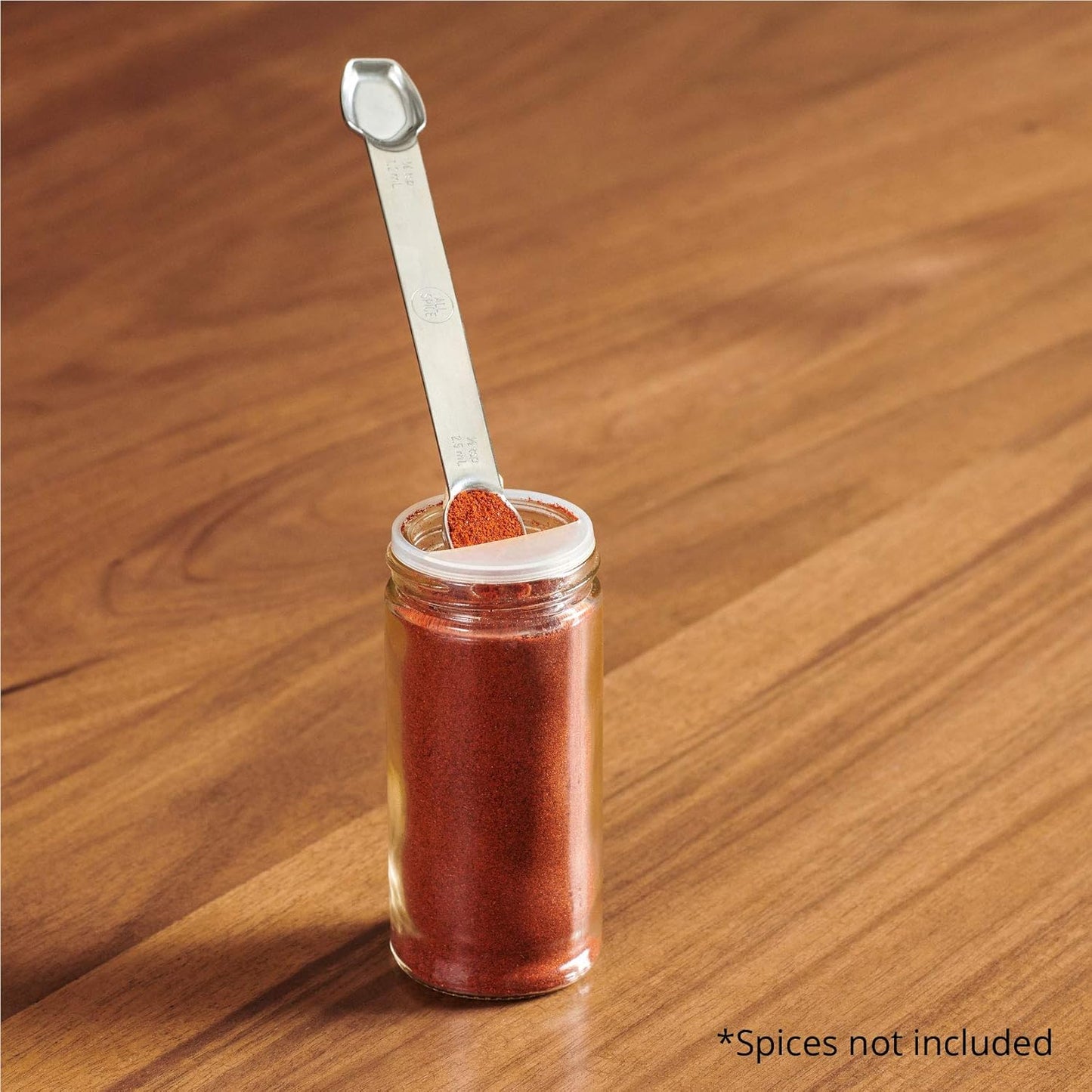 AllSpice Stainless Steel Double Sided Measuring Spoon- 1/2 Teaspoon and 1/4 Teaspoon