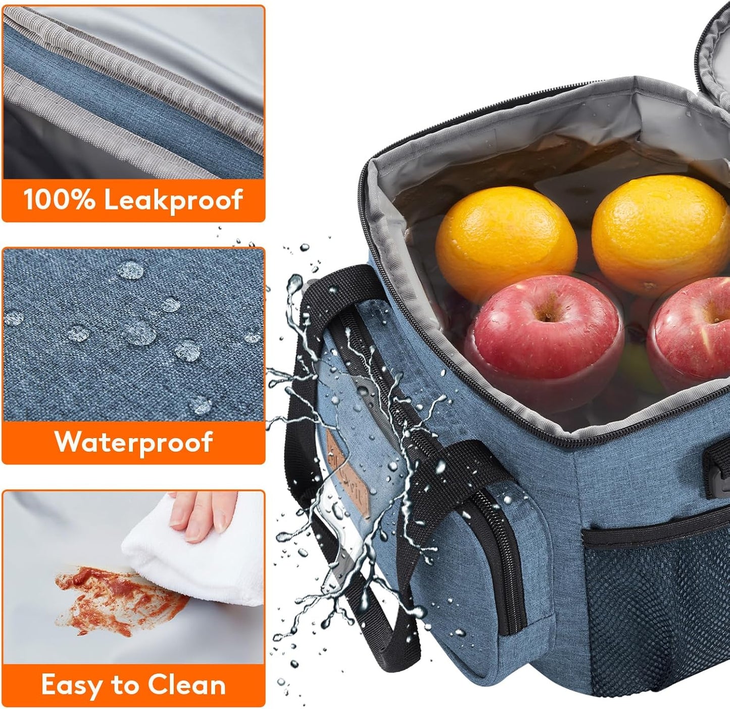 Lifewit Medium Lunch Bag Insulated Lunch Box Soft Cooler Cooling Tote for Adult Men Women, Light Blue 12-Can (9L)