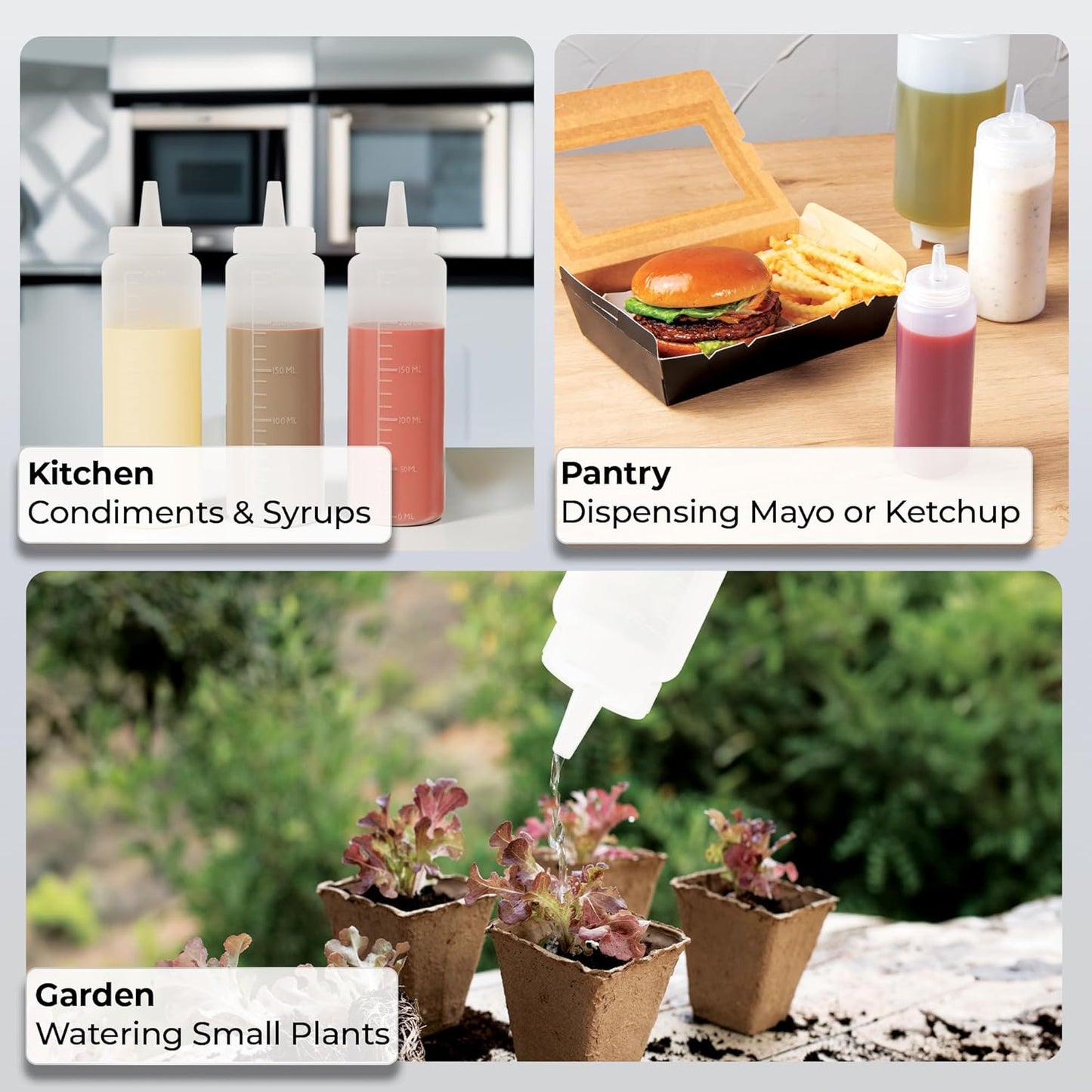 Restaurantware 12 Ounce Condiment Squeeze Bottle 1 With Lid Plastic Squeeze Bottle - Precison Dispensing Tip Flexible Clear Plastic Squeeze Bottle For Sauces For Sauces Spreads Or Condiments