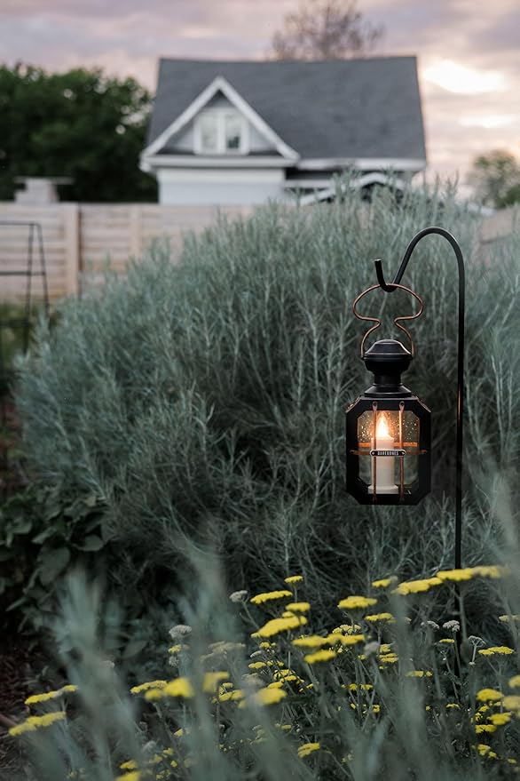 Barebones Box Candle Lantern – Vintage Steel & Glass Lantern for Indoor & Outdoor Use – Magnetic Doors, Hanging Handle & Replaceable Windows for Patio, Garden & Home Ambiance (Candle Not Included)