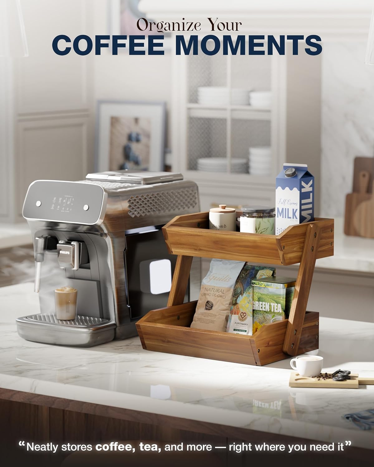 Fruit Basket, Fruit Bowl, 2 Tier Fruit Basket for Kitchen Counter, Produce Stand Storage Holder, Heavy Duty/Multipurpose/Large Capacity for Onion Potato, Vegetables, Spice Jars, Bread Storage