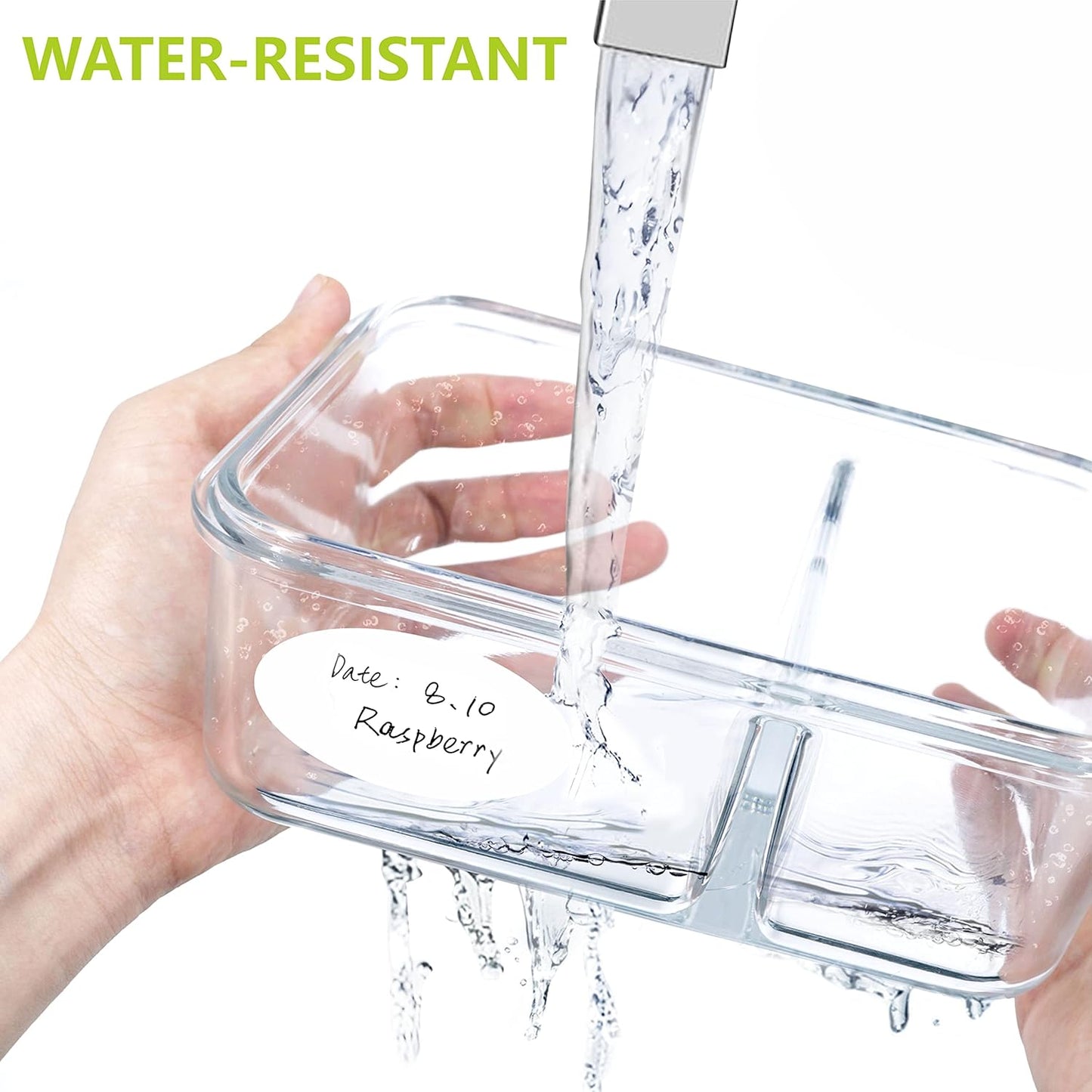 500 Removable Freezer Pantry Labels, Waterproof Tear Resistant Removable No Residue, for Food Containers Jars Kitchen Restaurant Storage Organization