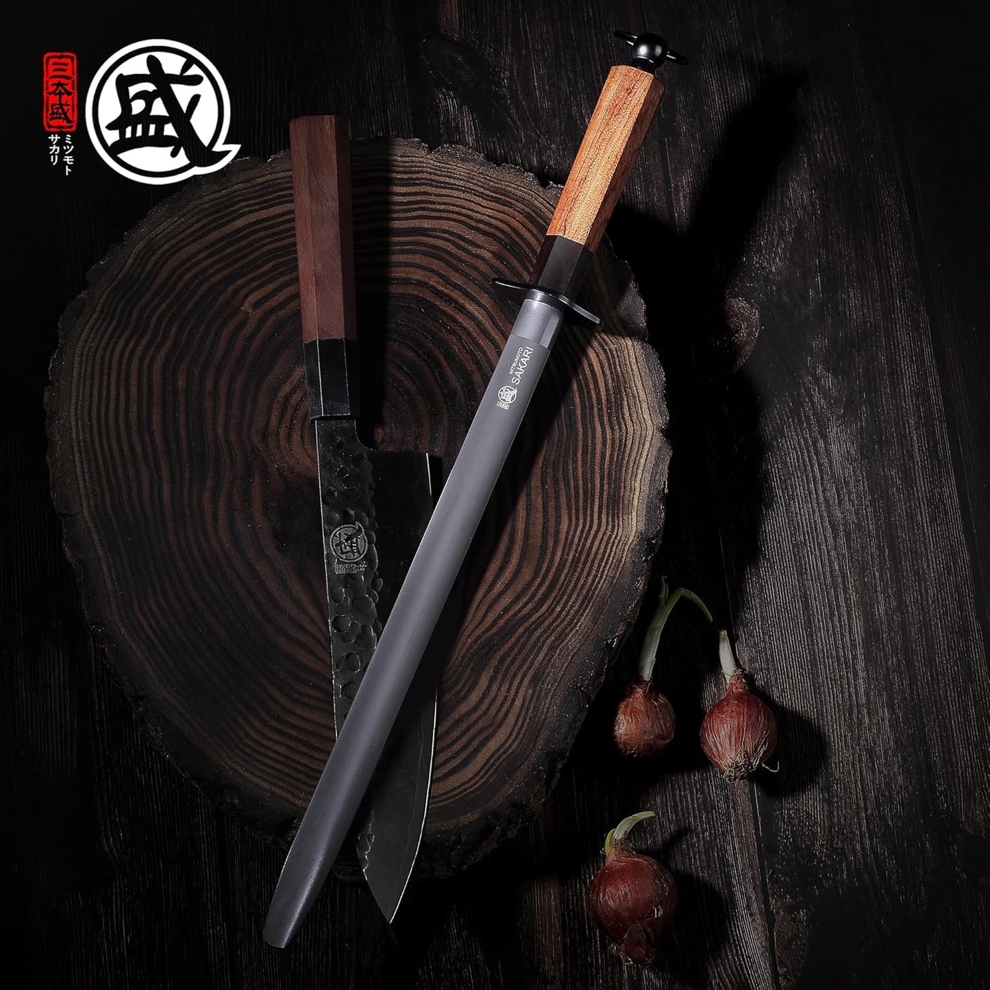 MITSUMOTO SAKARI 10 Inch Flat Honing Rod, Japanese High Carbon Honing Steel (Sourwood Handle)