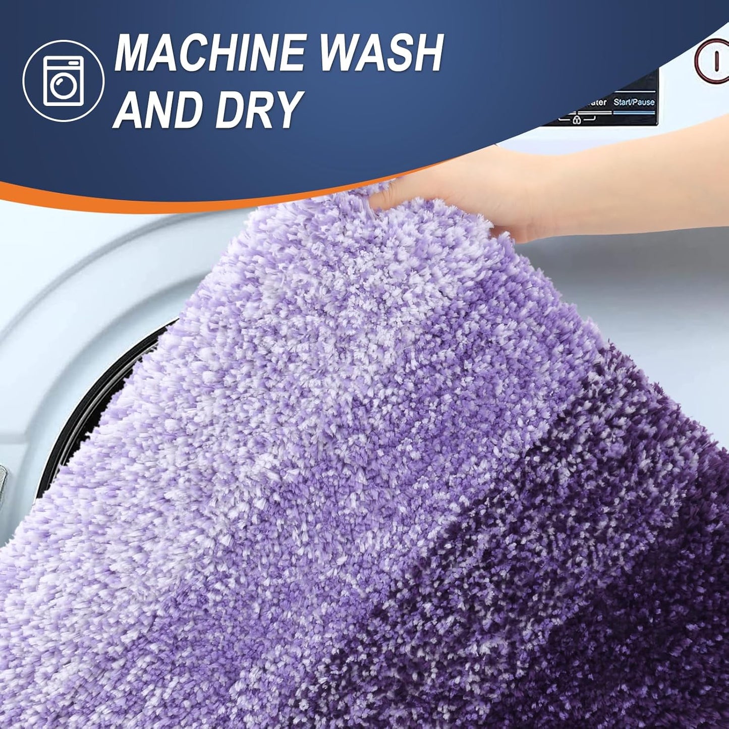 OLANLY Bathroom Runner Rugs 59x24, Extra Soft Absorbent Microfiber Bath Rugs, Rubber Backing, Quick Dry, Machine Washable Bath Mats for Bathroom Floor, Tub and Shower, Home Decor Accessories, Violet