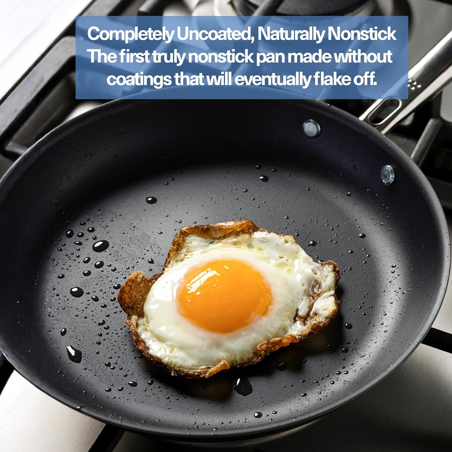 Misen Carbon Nonstick™ Frying Pan – Carbon Steel Pan, Naturally Nonstick No-Coating Surface, Ultra-Durable & Oven-Safe, Induction & Gas Compatible - 10 Inch