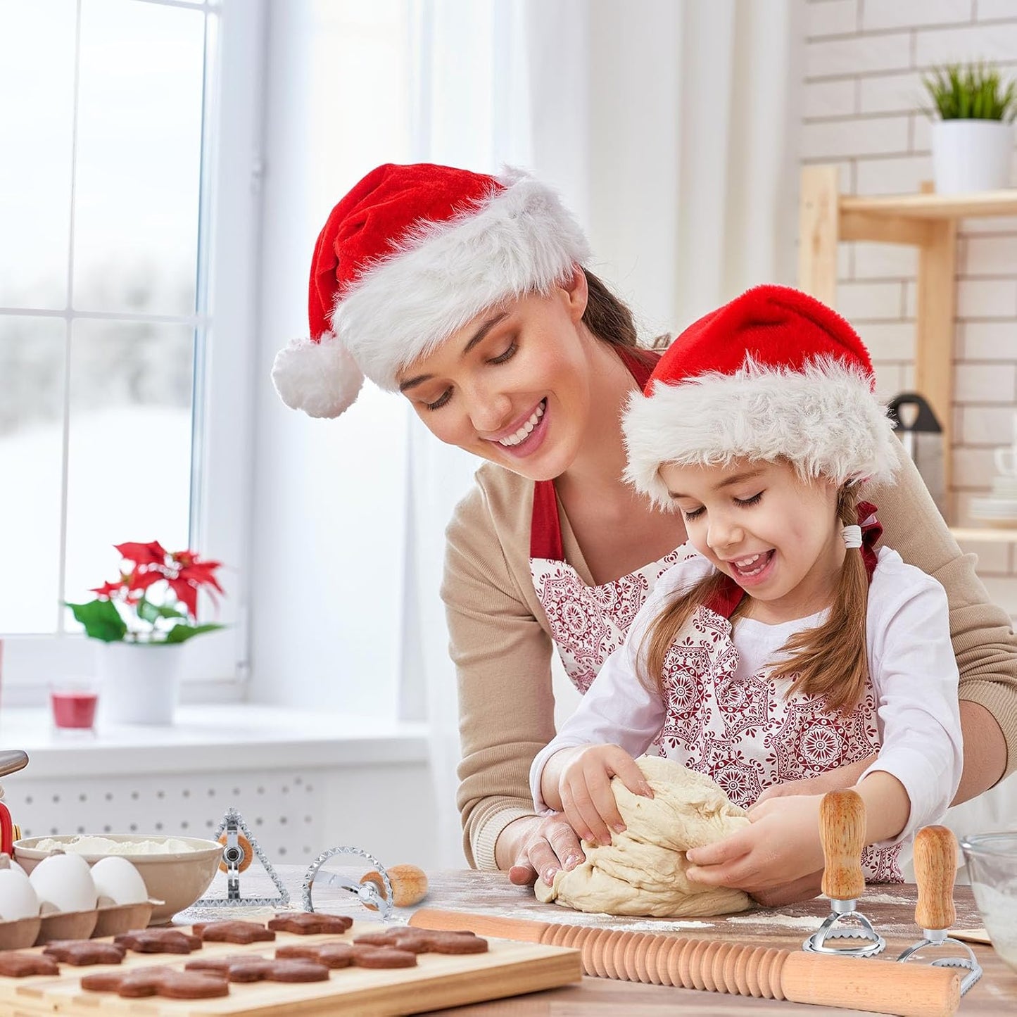 11 PCS Pasta Making Tool, Ravioli Maker Cutter Stamp Set, 1 Pasta Cutter Wheel with 1 Dough Roller, 1 Wood Gnocchi Board with 1 Ravioli Rolling Pin, Pasta Maker Tools for Lasagna, Pierogi